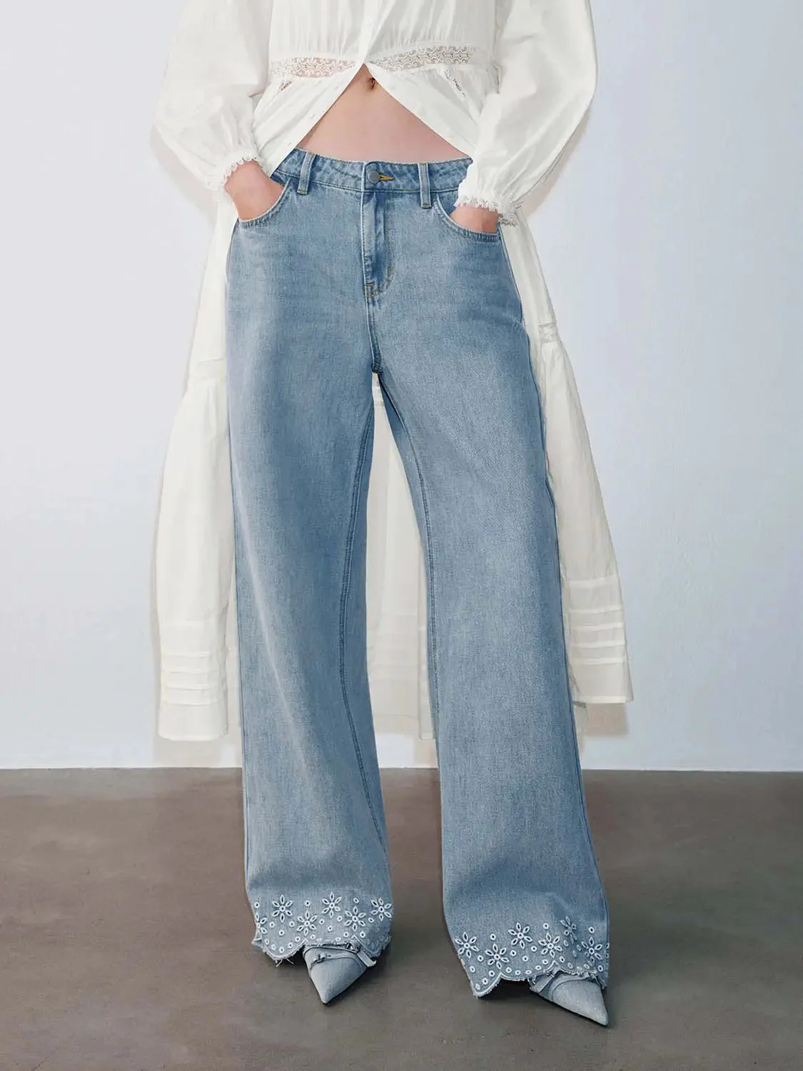 3895-lace-trim-wide-leg-jeans-9.webp Lace Trim Wide Leg Jeans