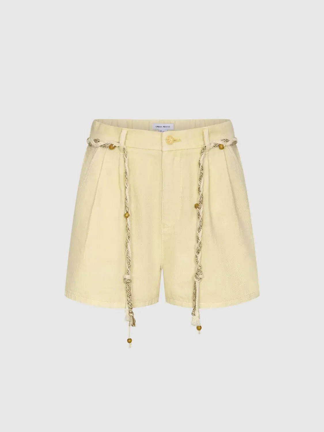 String Detail Denim Shorts