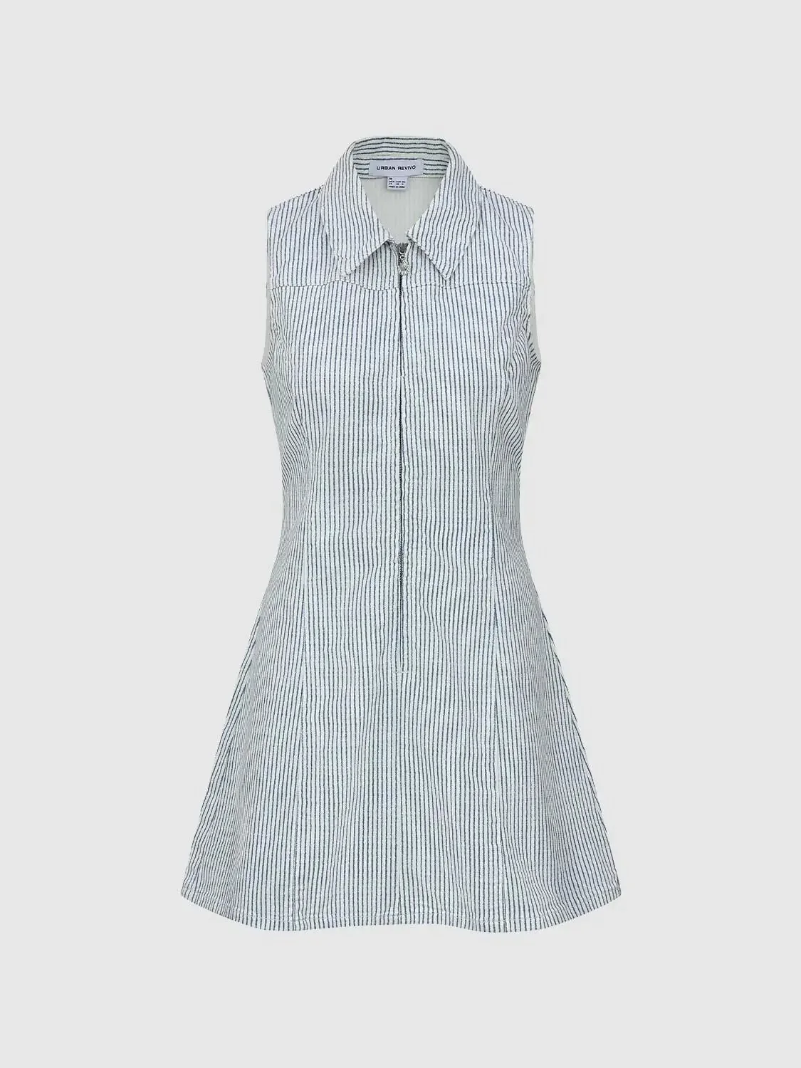 3916-polo-neck-sleeveless-striped-denim-mini-dresses-7.webp Polo Neck Sleeveless Striped Denim Mini Dresses