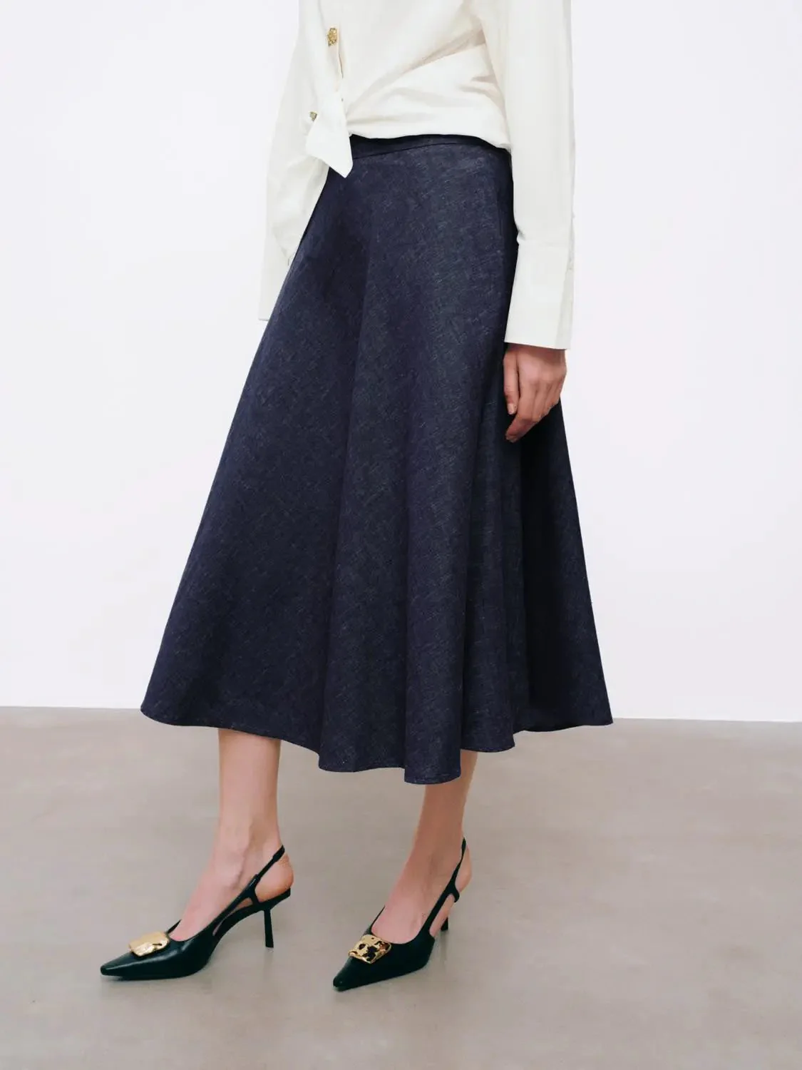 Denim Midi Skirts