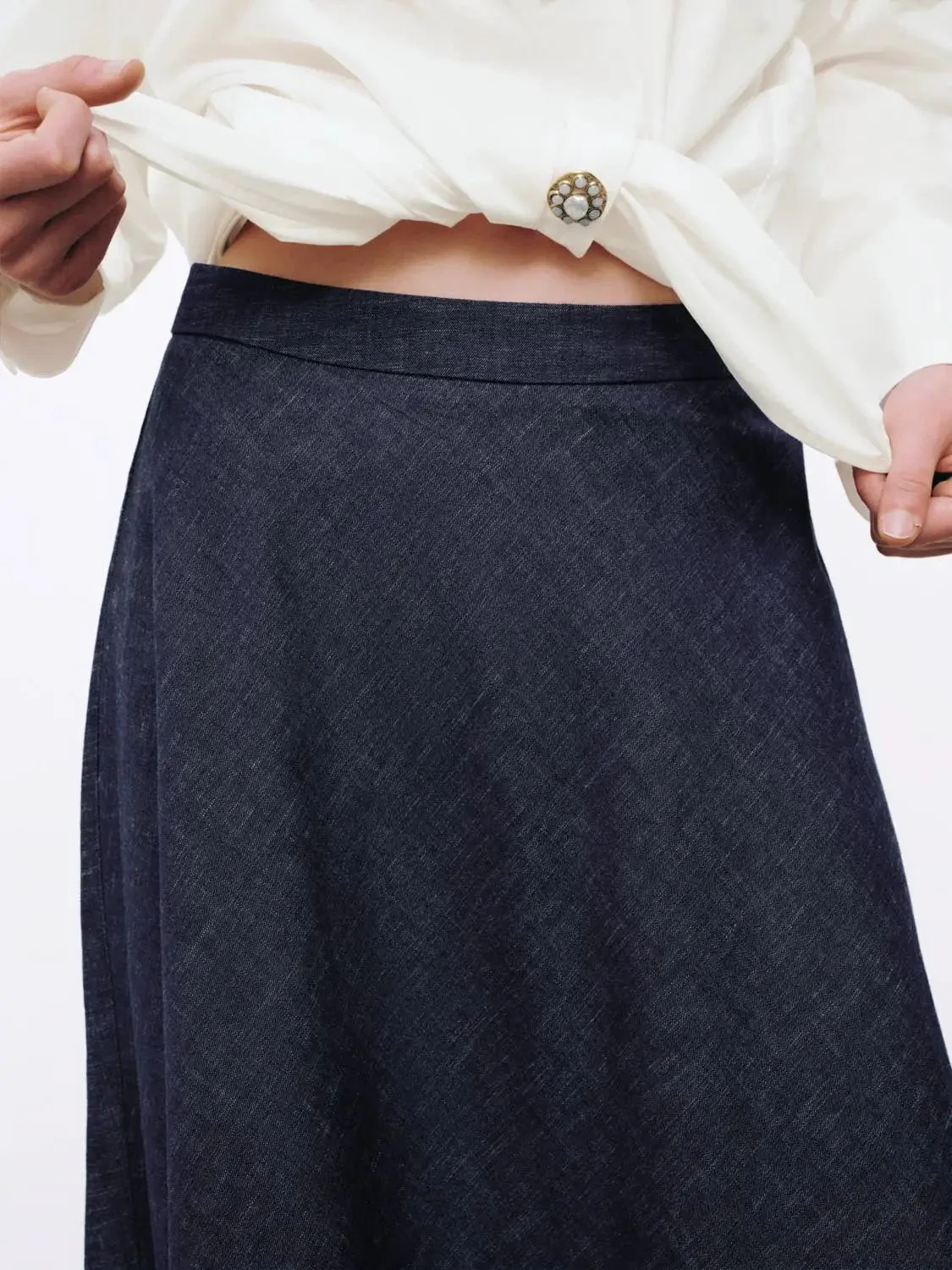 Denim Midi Skirts