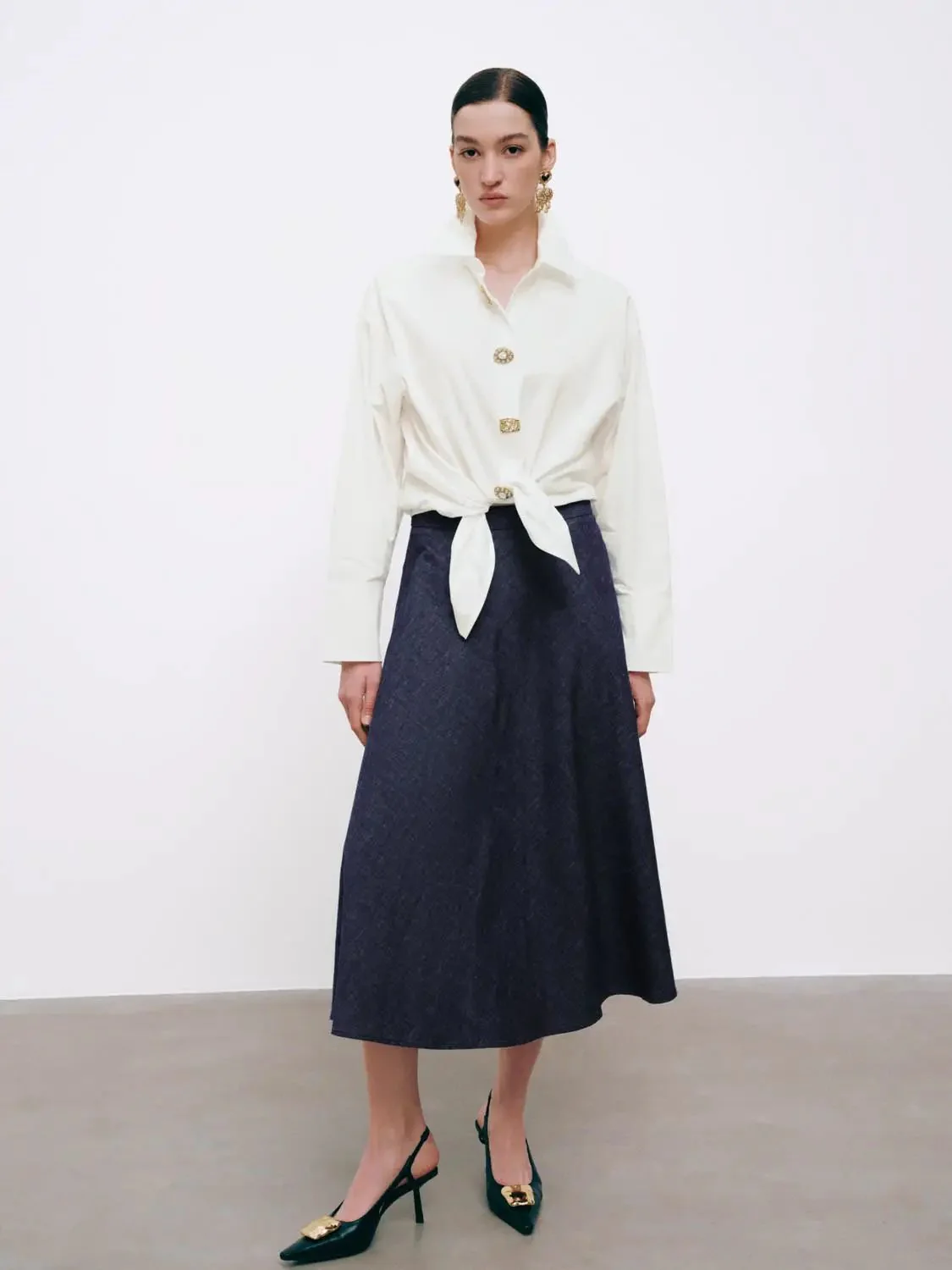 Denim Midi Skirts
