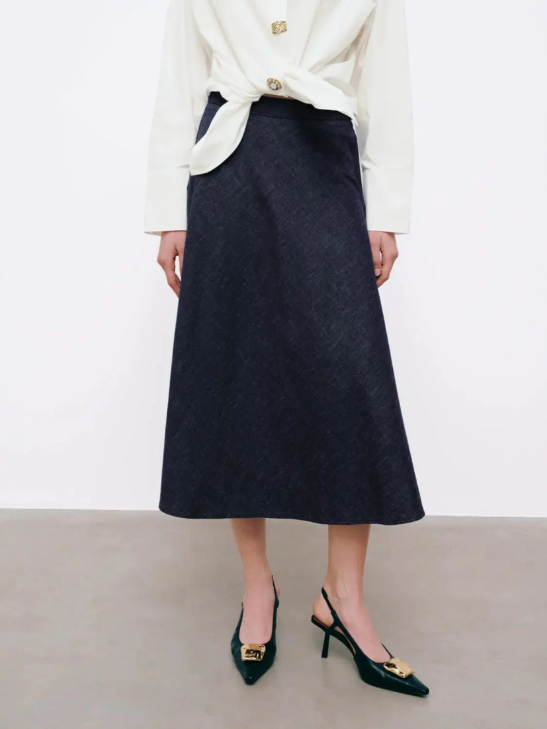Denim Midi Skirts