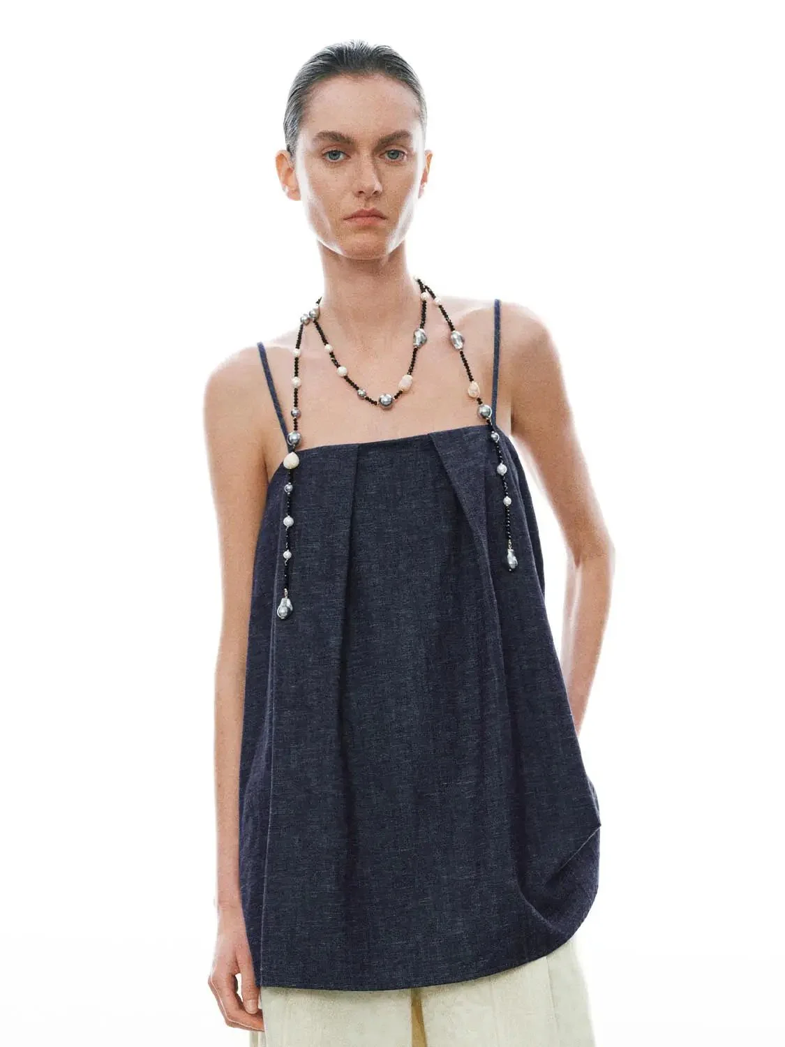 3936-strappy-pleated-denim-shirts-1.webp Strappy Pleated Denim Shirts