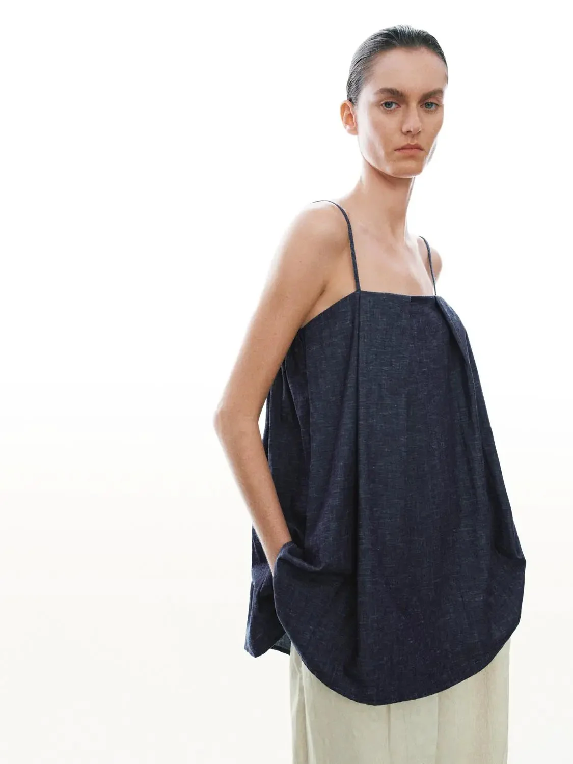 3936-strappy-pleated-denim-shirts-2.webp Strappy Pleated Denim Shirts
