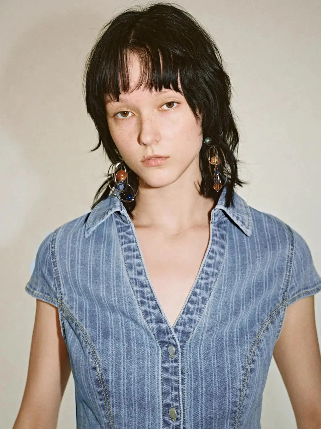 4138-striped-button-up-short-sleeve-denim-shirts-3.webp Striped Button Up Short Sleeve Denim Shirts