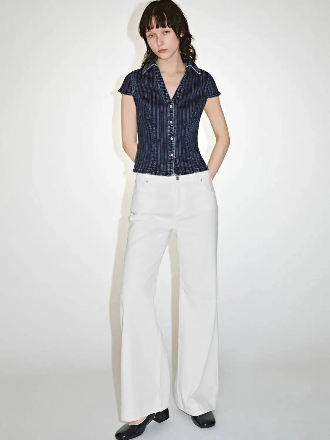 4150-striped-button-up-short-sleeve-denim-shirts-5.webp Striped Button Up Short Sleeve Denim Shirts