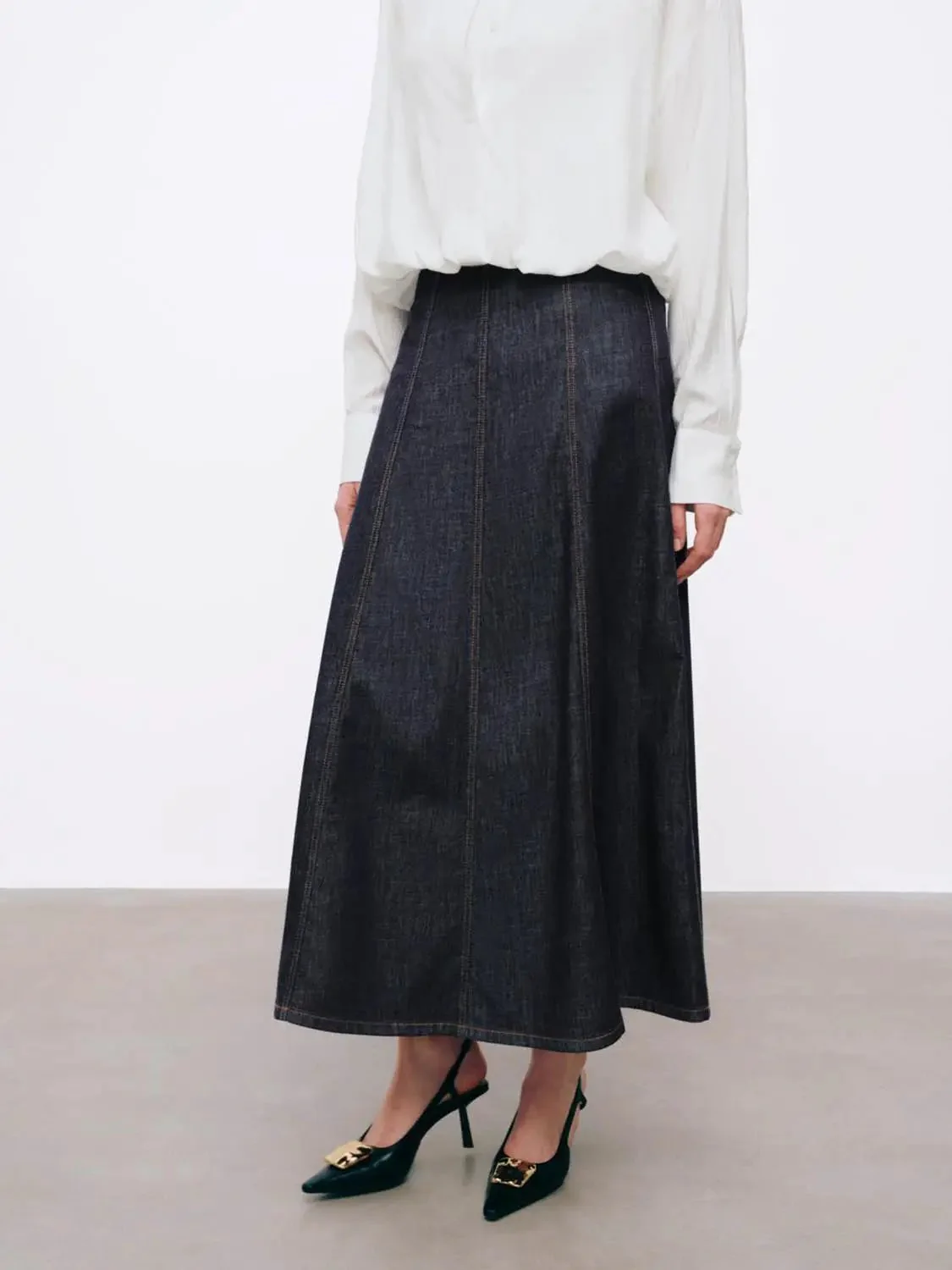 421-stitch-detail-seamed-cotton-denim-midi-skirt-3.webp Stitch Detail Seamed Cotton Denim Midi Skirt