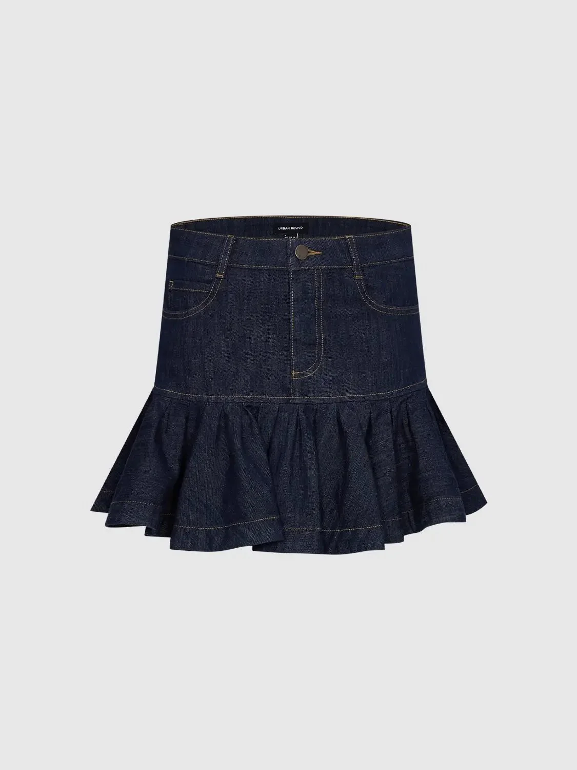 4210-pleated-trim-denim-mini-skirts-2.webp Pleated Trim Denim Mini Skirts