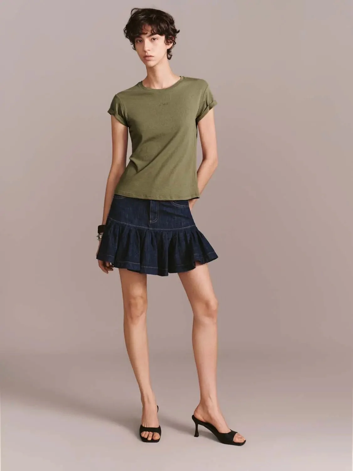 4210-pleated-trim-denim-mini-skirts-4.webp Pleated Trim Denim Mini Skirts