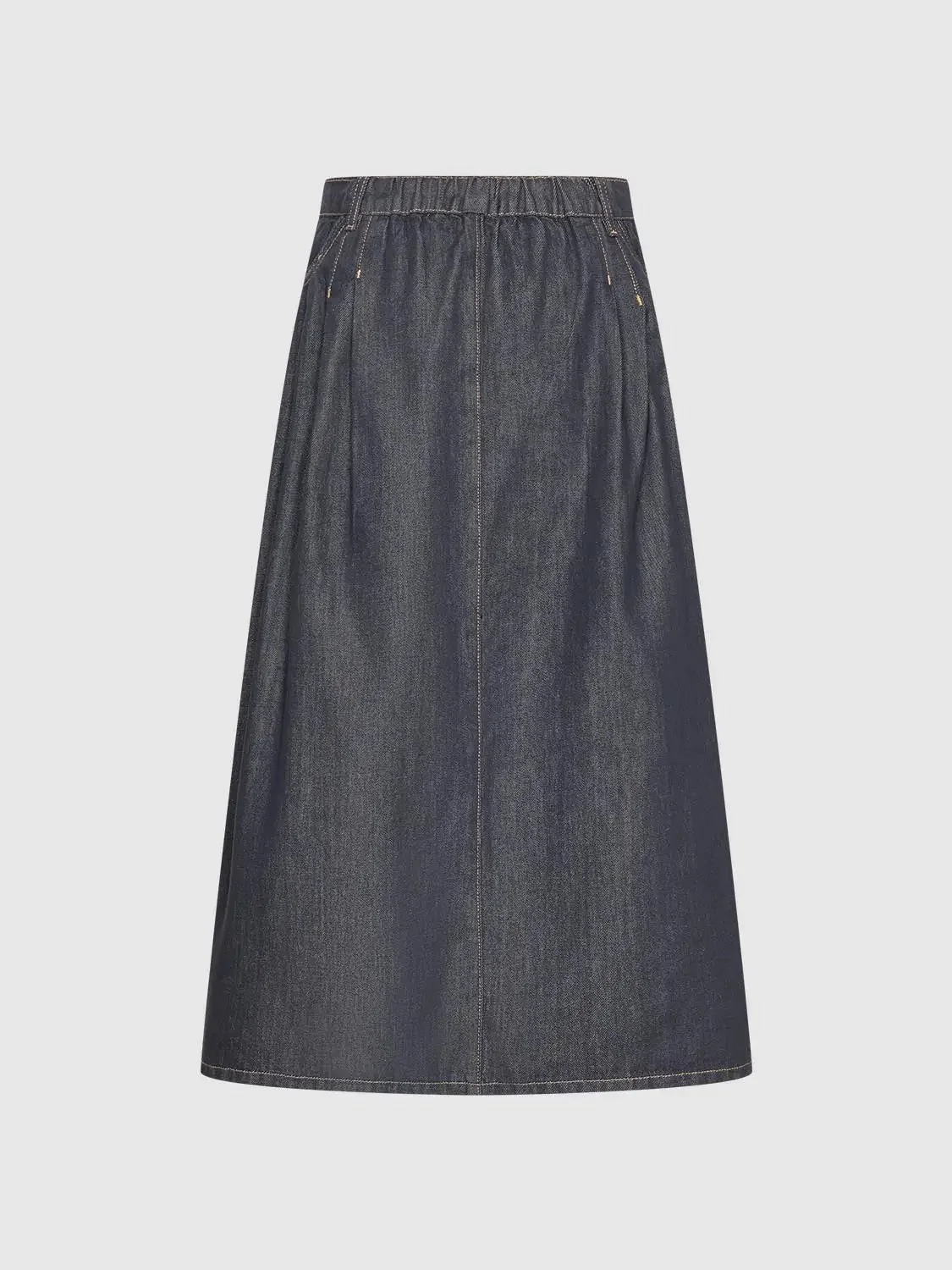 441-cotton-lyocell-denim-drawstring-stitch-detail-midi-skirt-2.webp Cotton Lyocell Denim Drawstring Stitch Detail Midi Skirt