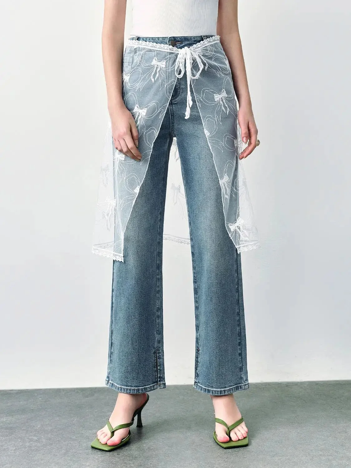 4452-lace-shawl-detail-straight-leg-cotton-blend-jeans-1.webp Lace Shawl Detail Straight Leg Cotton Blend Jeans