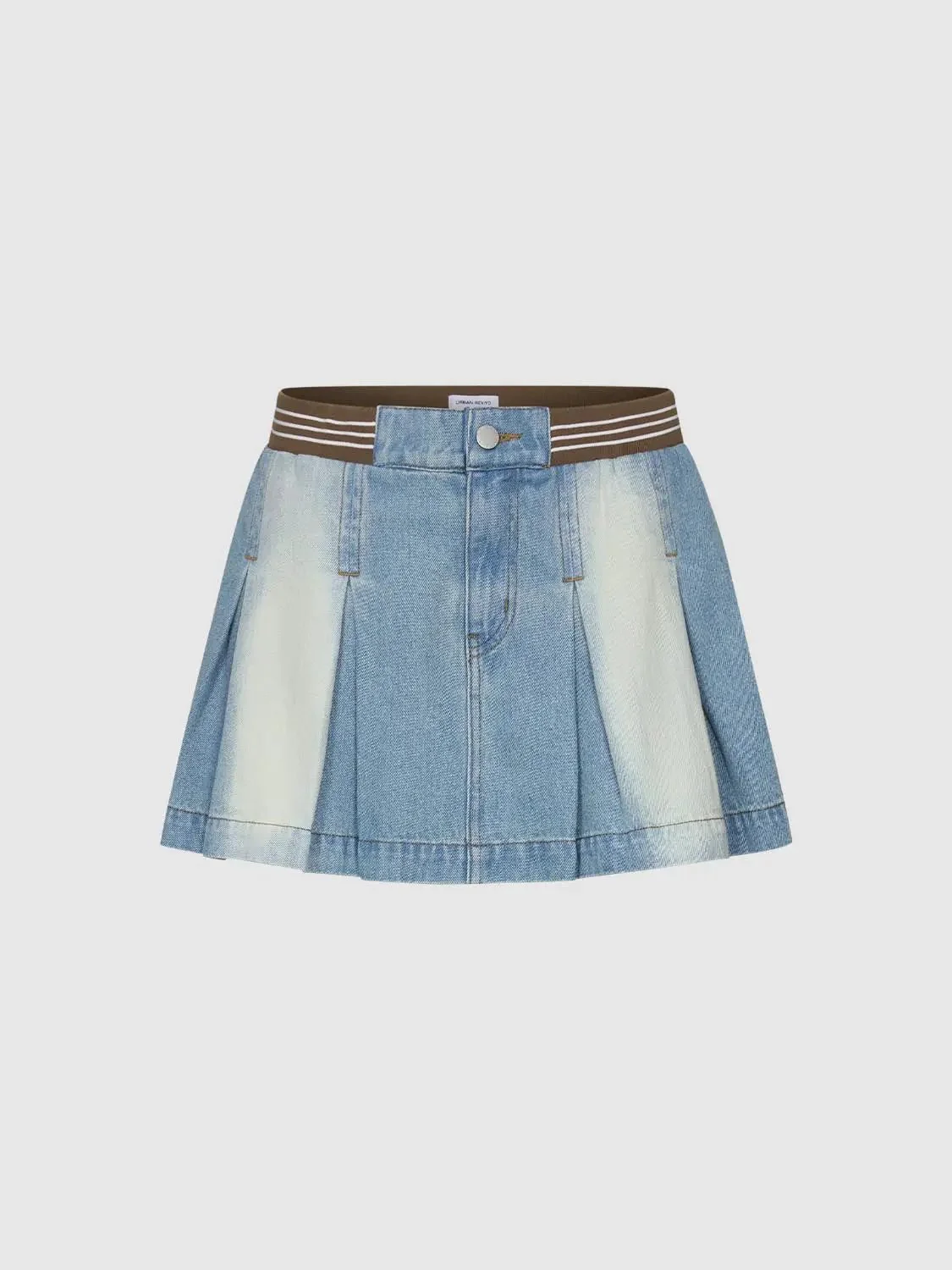 4486-contrast-hem-pleated-mini-denim-skirts-2.webp Contrast Hem Pleated Mini Denim Skirts