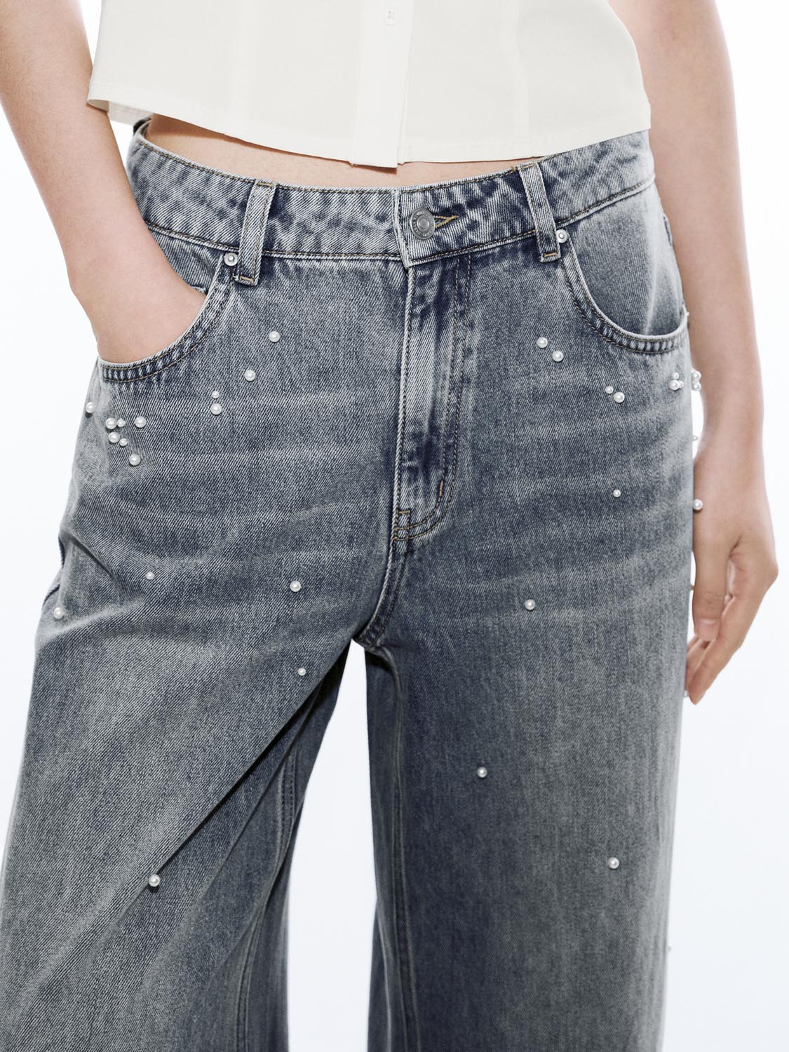 4629-beaded-straight-leg-jeans-5.jpg Beaded Straight Leg Jeans