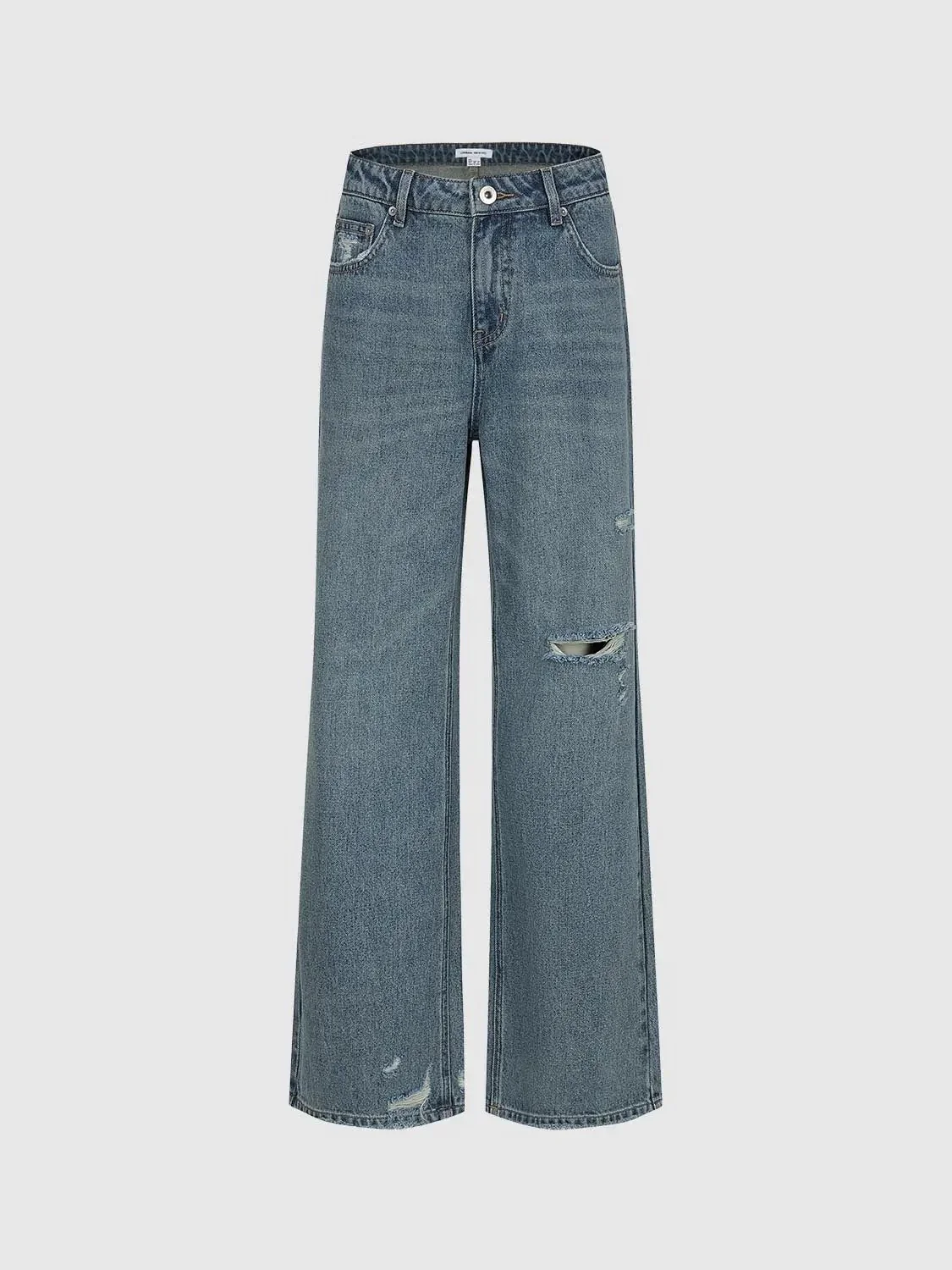 Cotton Lyocell Raw Detail Flare Leg Jeans