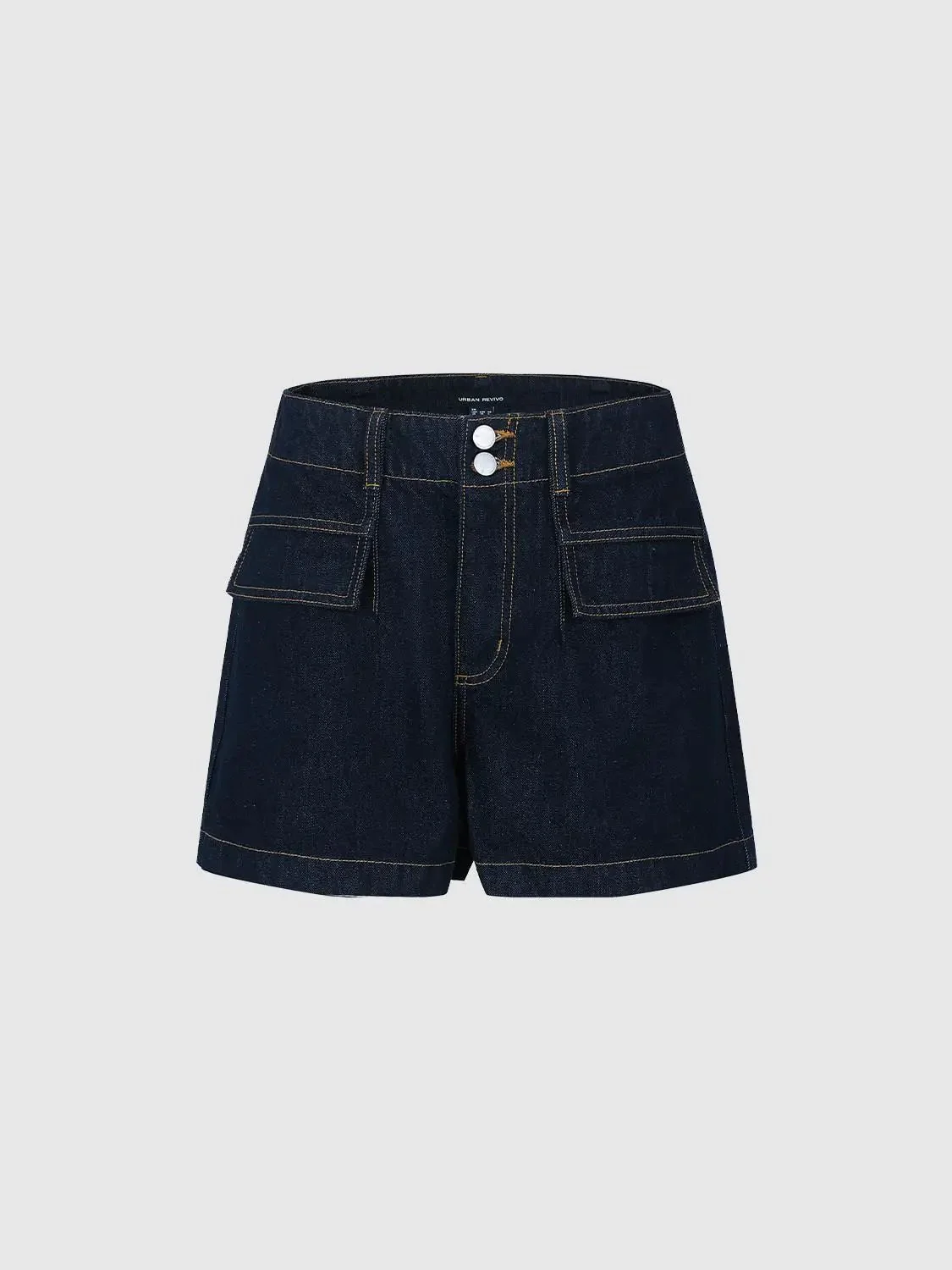 Flap Pocket Denim Shorts