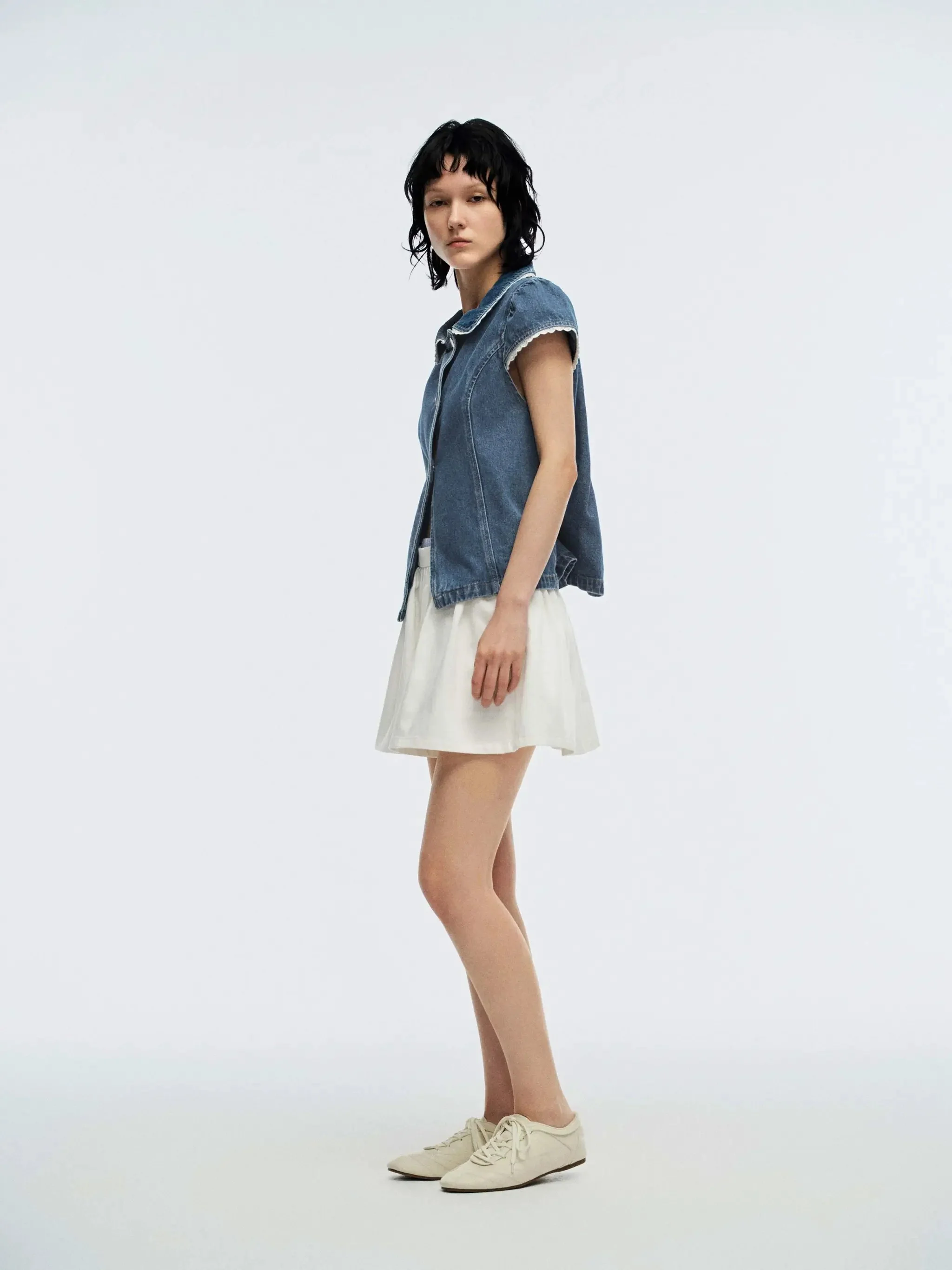 4690-cotton-cap-sleeve-ruffle-trim-shirt-5.webp Cotton Cap Sleeve Ruffle Trim Shirt