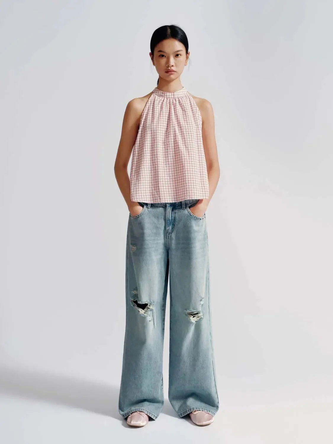 4696-cotton-wide-leg-distressed-raw-detail-jeans-4.webp Cotton Wide Leg Distressed Raw Detail Jeans