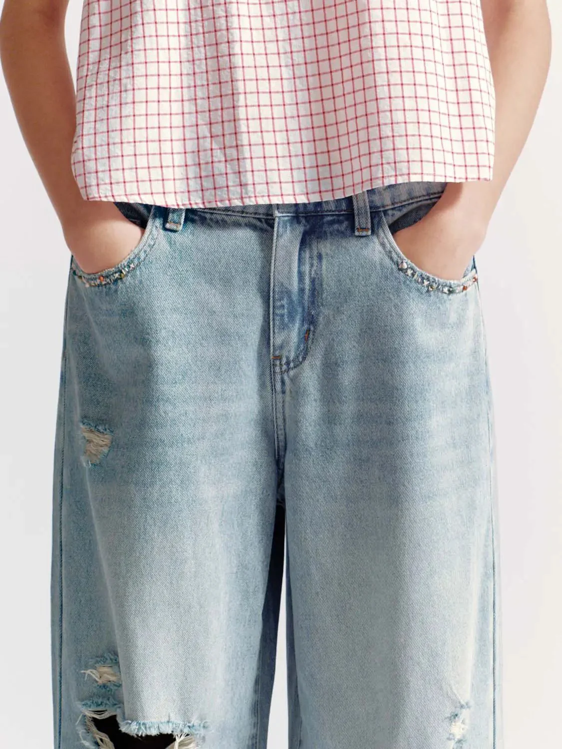 4696-cotton-wide-leg-distressed-raw-detail-jeans-5.webp Cotton Wide Leg Distressed Raw Detail Jeans