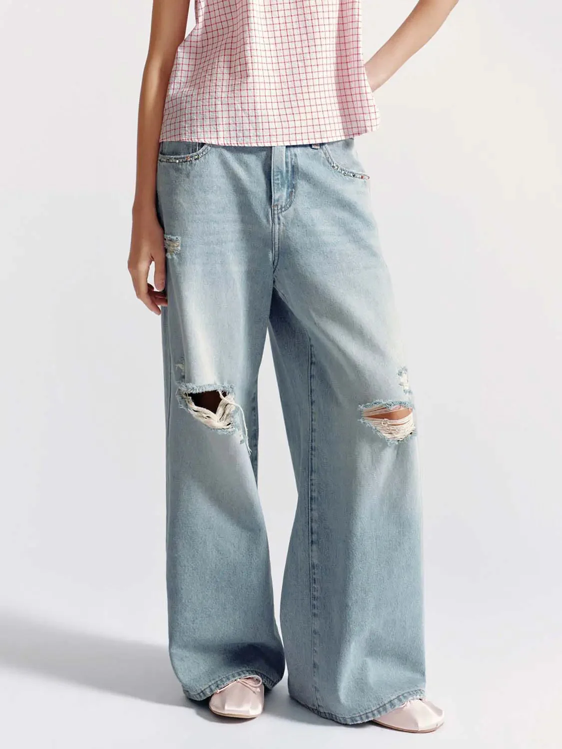 4696-cotton-wide-leg-distressed-raw-detail-jeans-9.webp Cotton Wide Leg Distressed Raw Detail Jeans