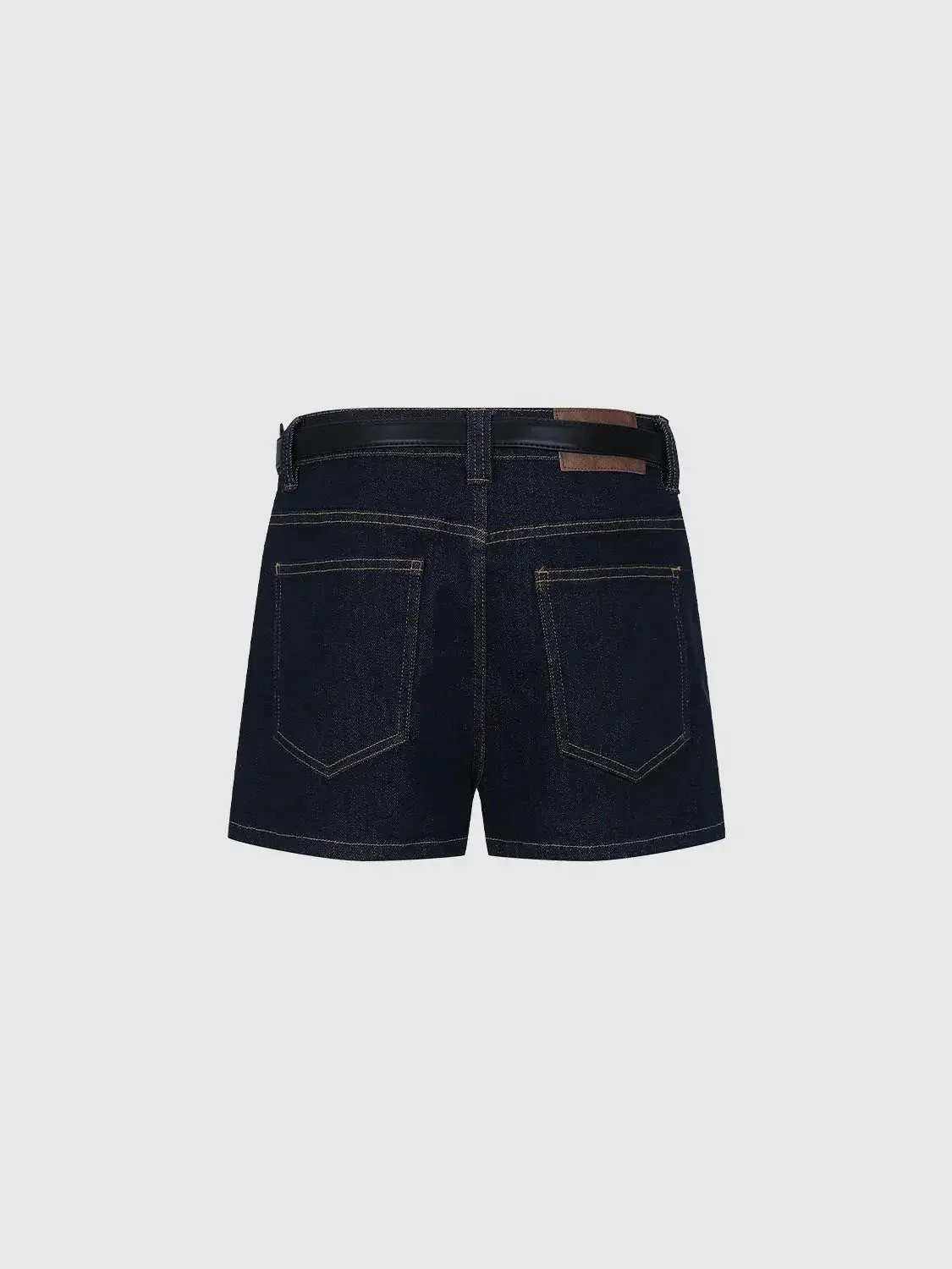 4710-cotton-denim-belted-gold-buckle-mini-skirt-2.webp Cotton Denim Belted Gold Buckle Mini Skirt