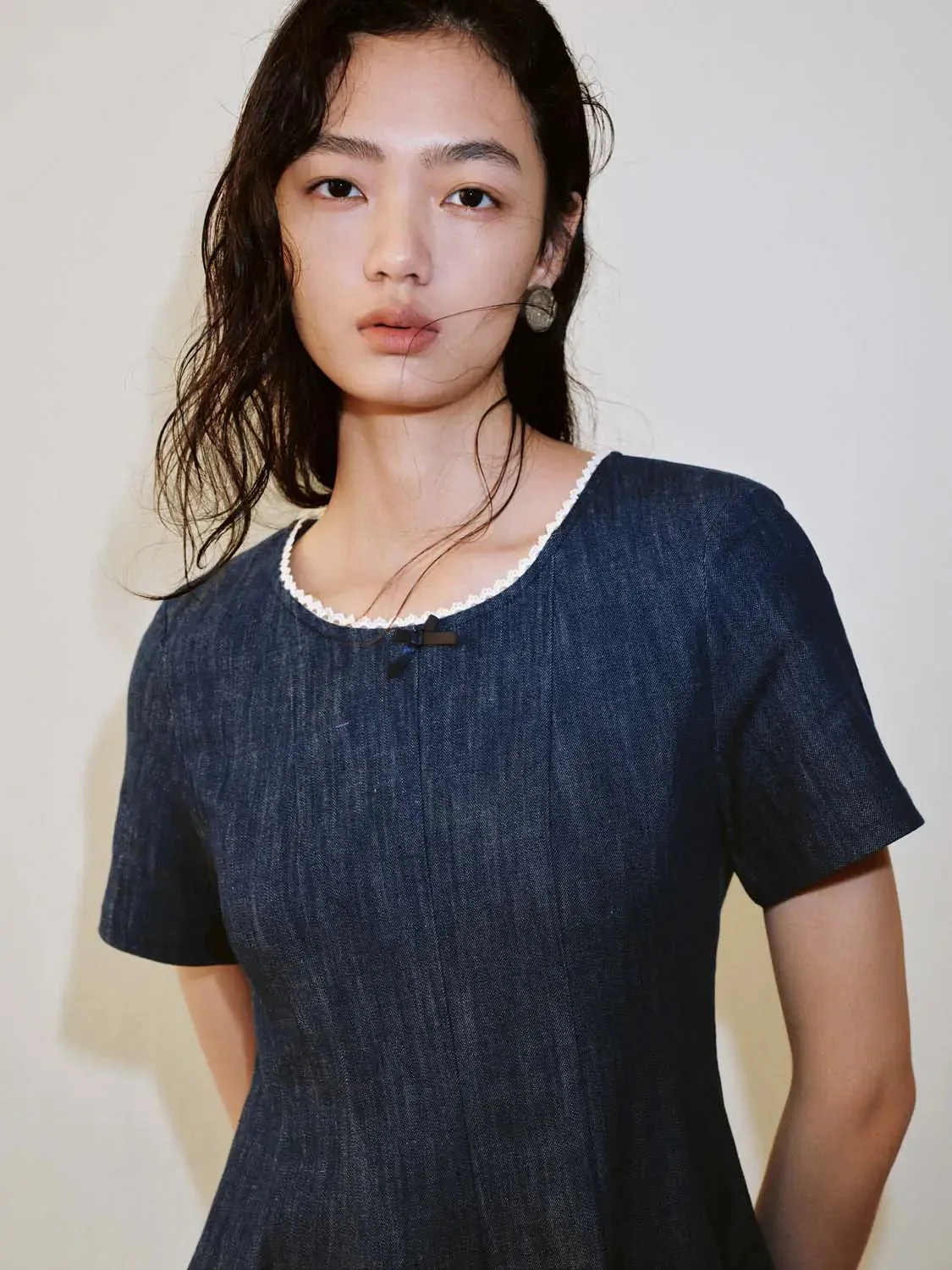 4818-denim-pleated-short-sleeve-midi-dress-3.webp Denim Pleated Short Sleeve Midi Dress