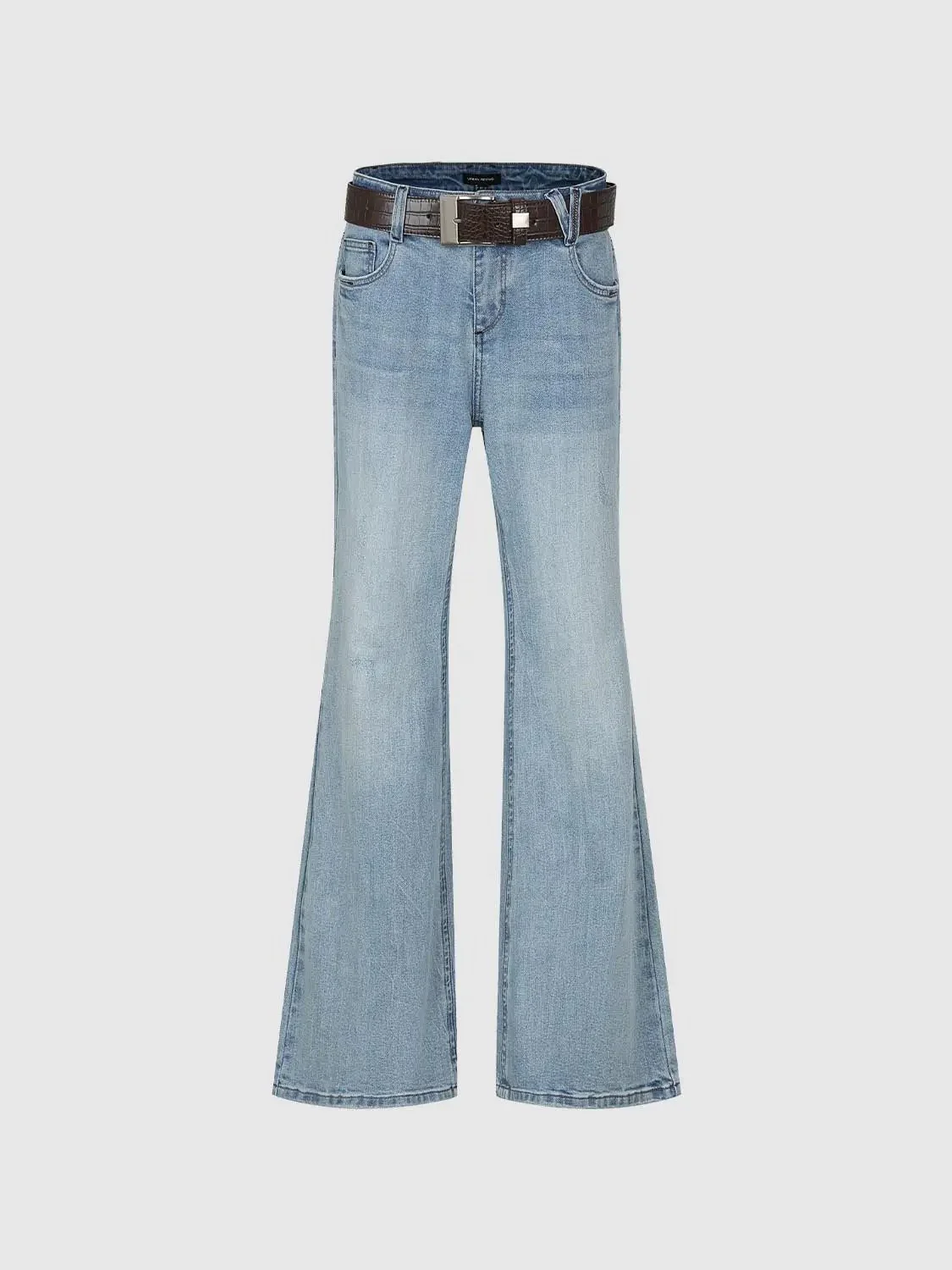 4941-belted-flare-leg-jeans-with-slight-stretch-denim-2.webp Belted Flare Leg Jeans With Slight Stretch Denim