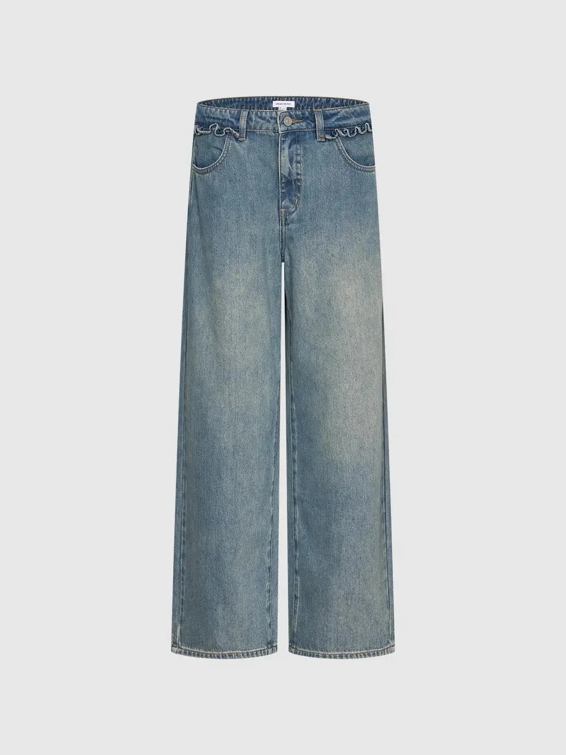 4948-wide-leg-jeans-non-stretch-denim-with-relaxed-fit-for-daily-wear-2.webp Wide Leg Jeans Non Stretch Denim With Relaxed Fit For Daily Wear