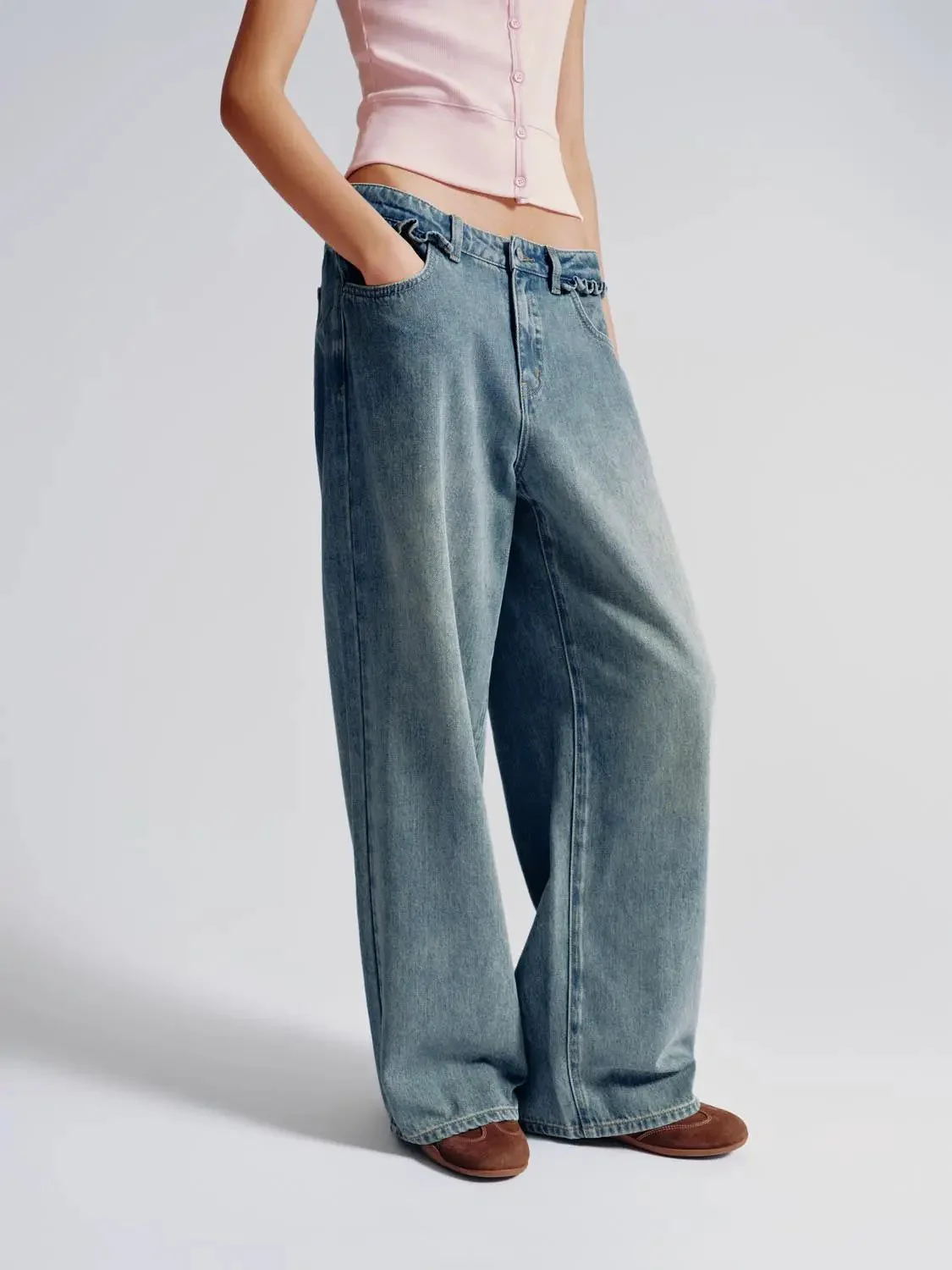 4948-wide-leg-jeans-non-stretch-denim-with-relaxed-fit-for-daily-wear-3.webp Wide Leg Jeans Non Stretch Denim With Relaxed Fit For Daily Wear