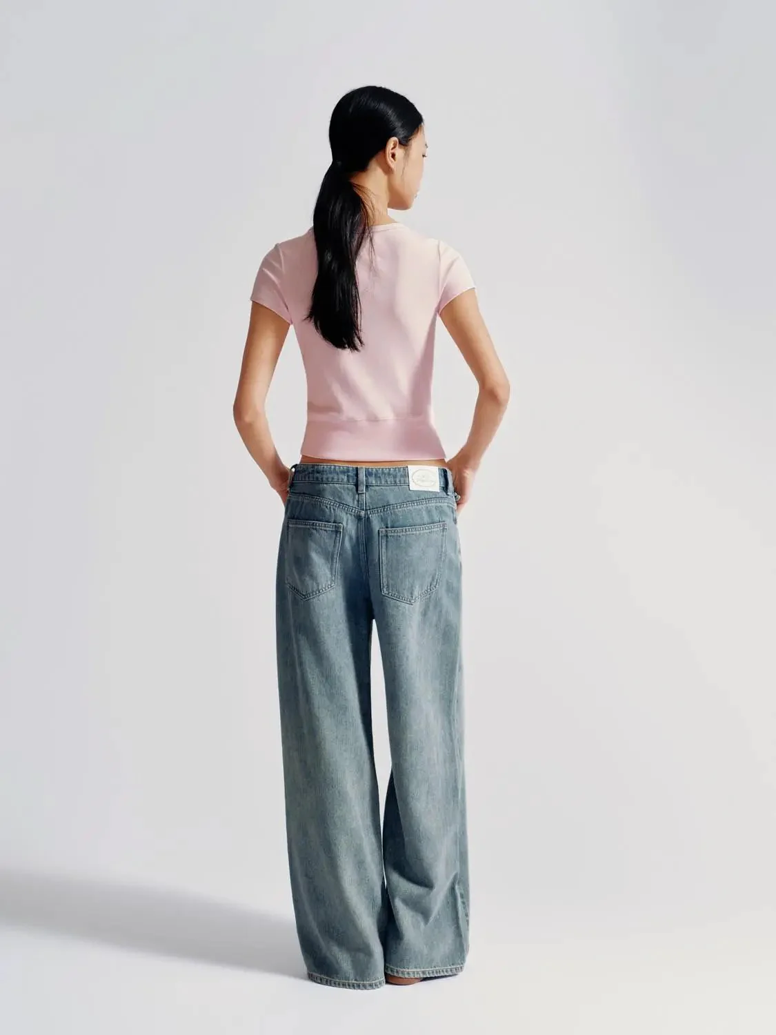 4948-wide-leg-jeans-non-stretch-denim-with-relaxed-fit-for-daily-wear-4.webp Wide Leg Jeans Non Stretch Denim With Relaxed Fit For Daily Wear