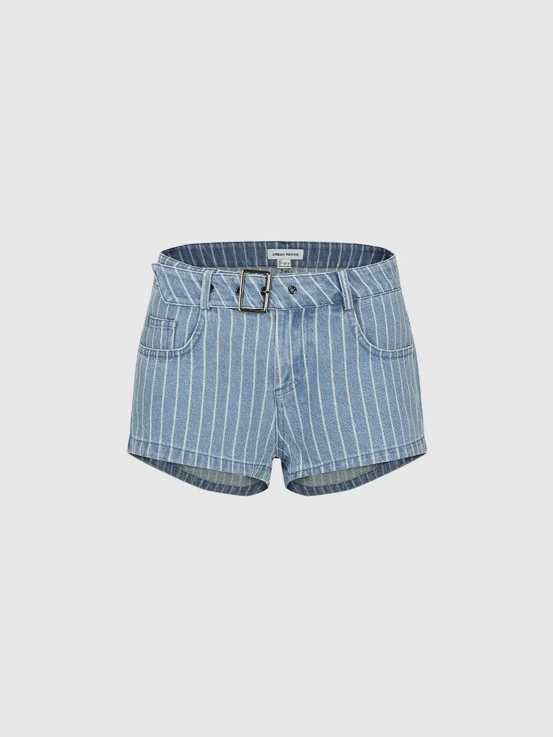 4969-lightwash-contrast-striped-denim-high-rise-mini-shorts-4.webp Lightwash Contrast Striped Denim High Rise Mini Shorts