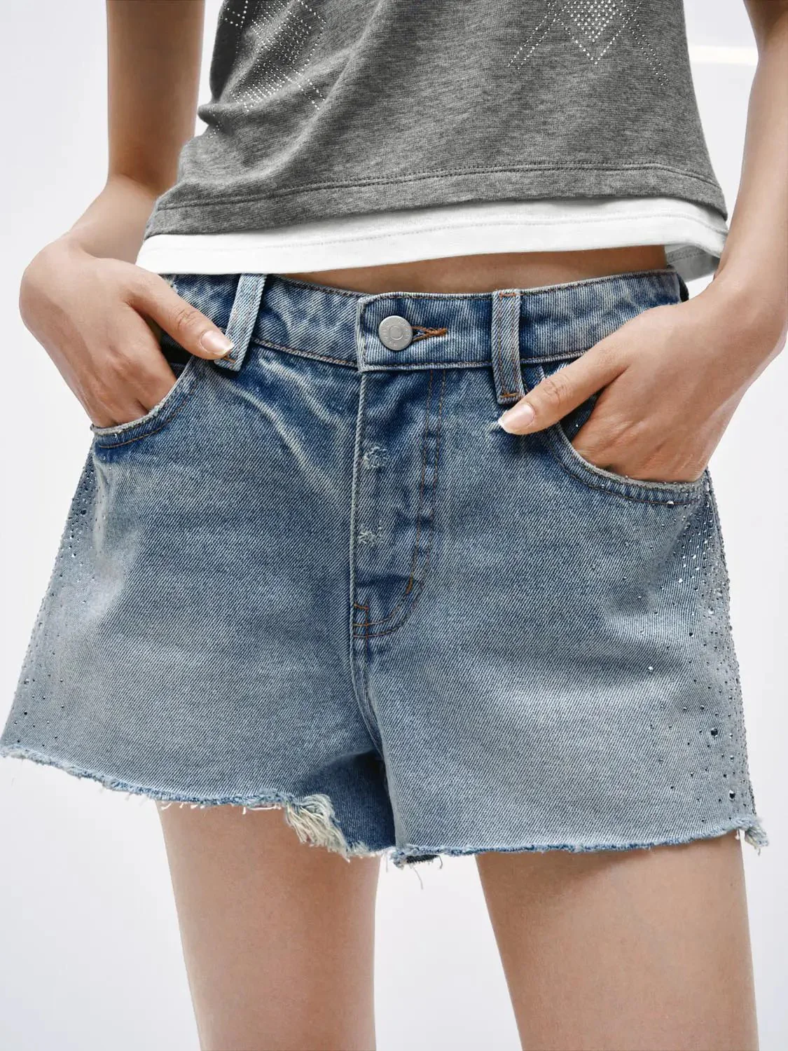 4976-raw-hem-denim-shorts-non-stretch-casual-summer-style-5.webp Raw Hem Denim Shorts Non Stretch Casual Summer Style