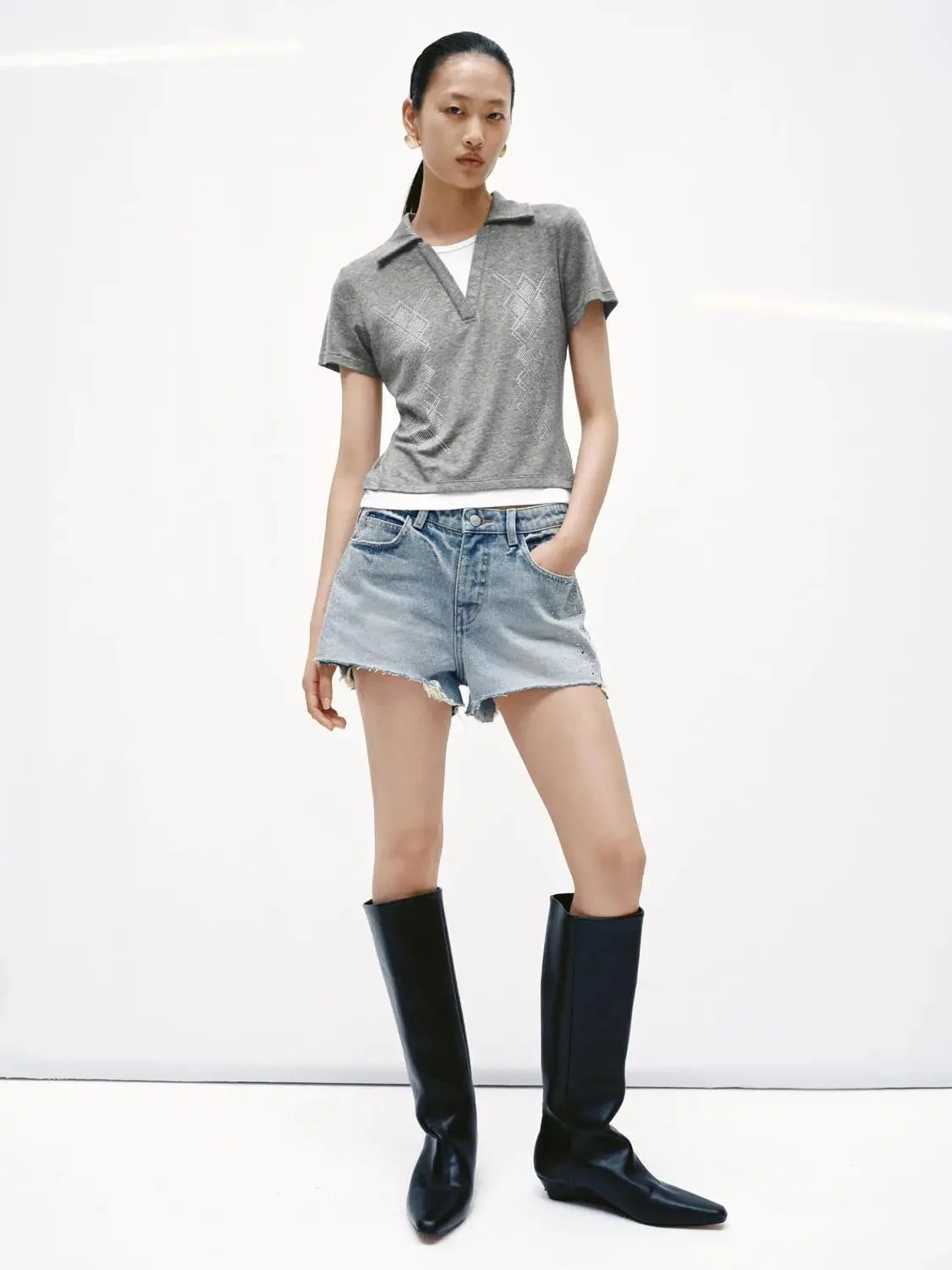 4976-raw-hem-denim-shorts-non-stretch-casual-summer-style-6.webp Raw Hem Denim Shorts Non Stretch Casual Summer Style
