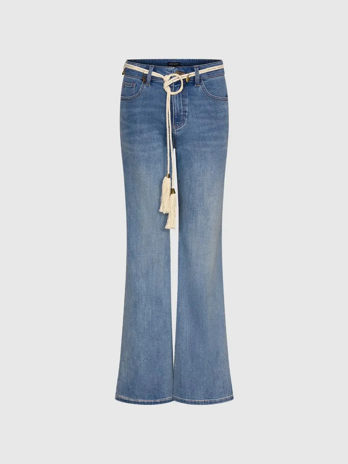 4997-string-belt-flare-leg-jeans-with-slight-stretch-denim-2.webp String Belt Flare Leg Jeans with Slight Stretch Denim
