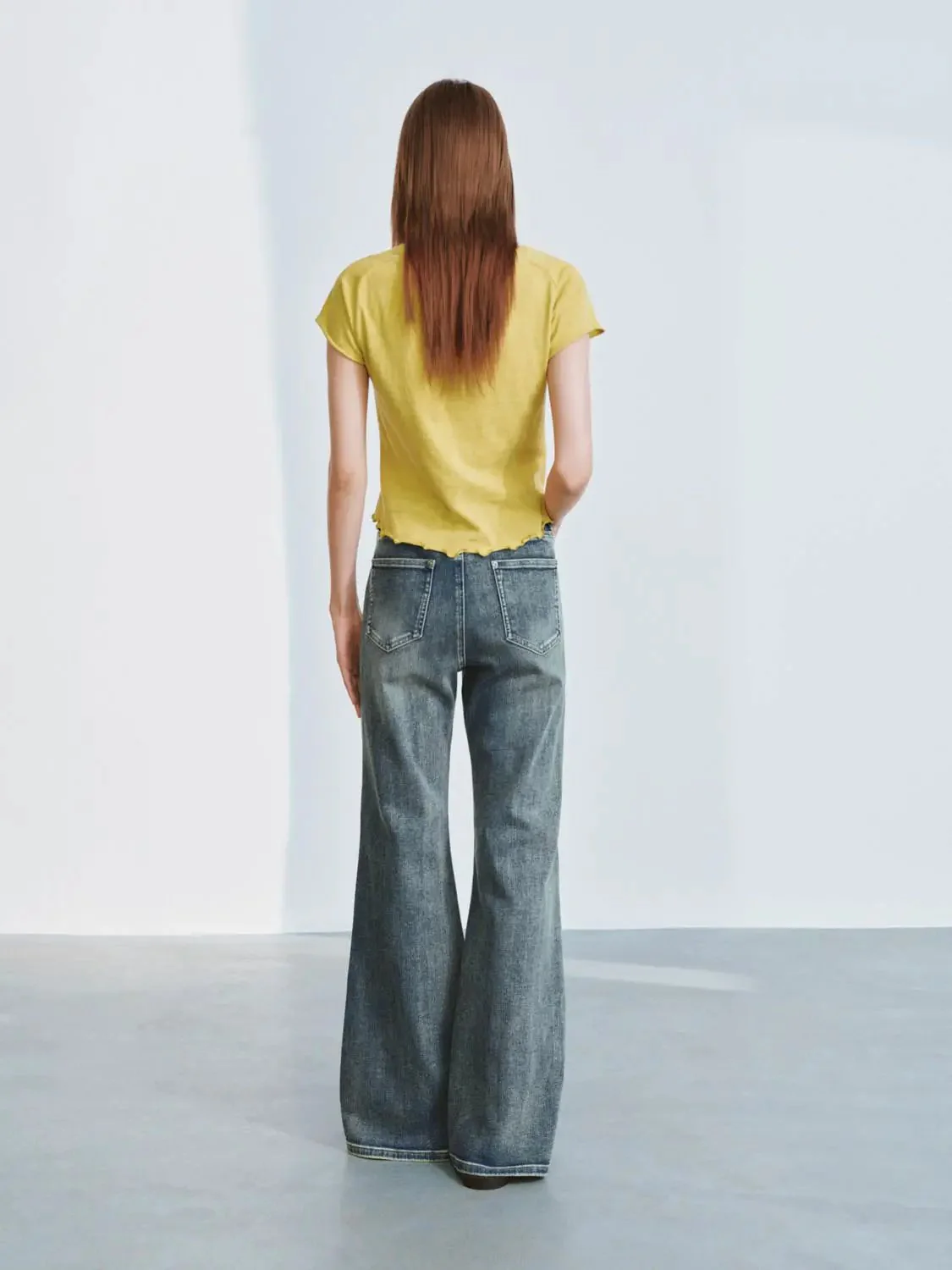 5017-washed-flare-leg-jeans-with-slight-stretch-denim-3.webp Washed Flare Leg Jeans With Slight Stretch Denim
