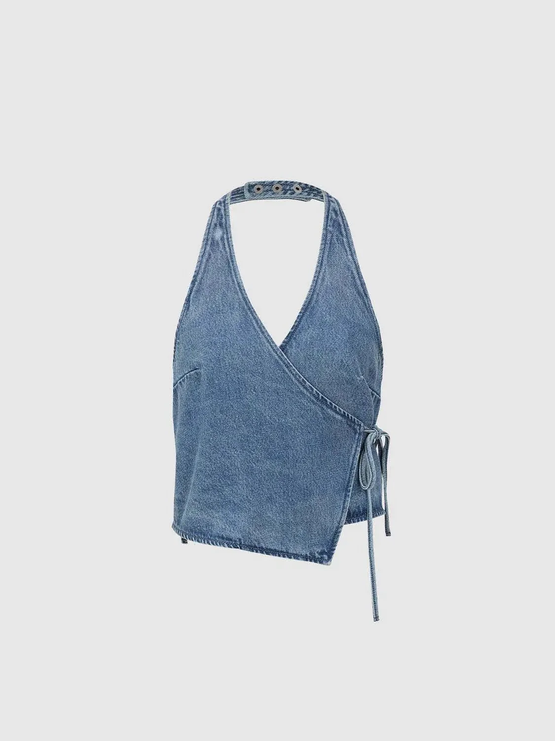 5030-denim-halter-neck-tie-up-sleeveless-shirts-7.webp Denim Halter Neck Tie Up Sleeveless Shirts