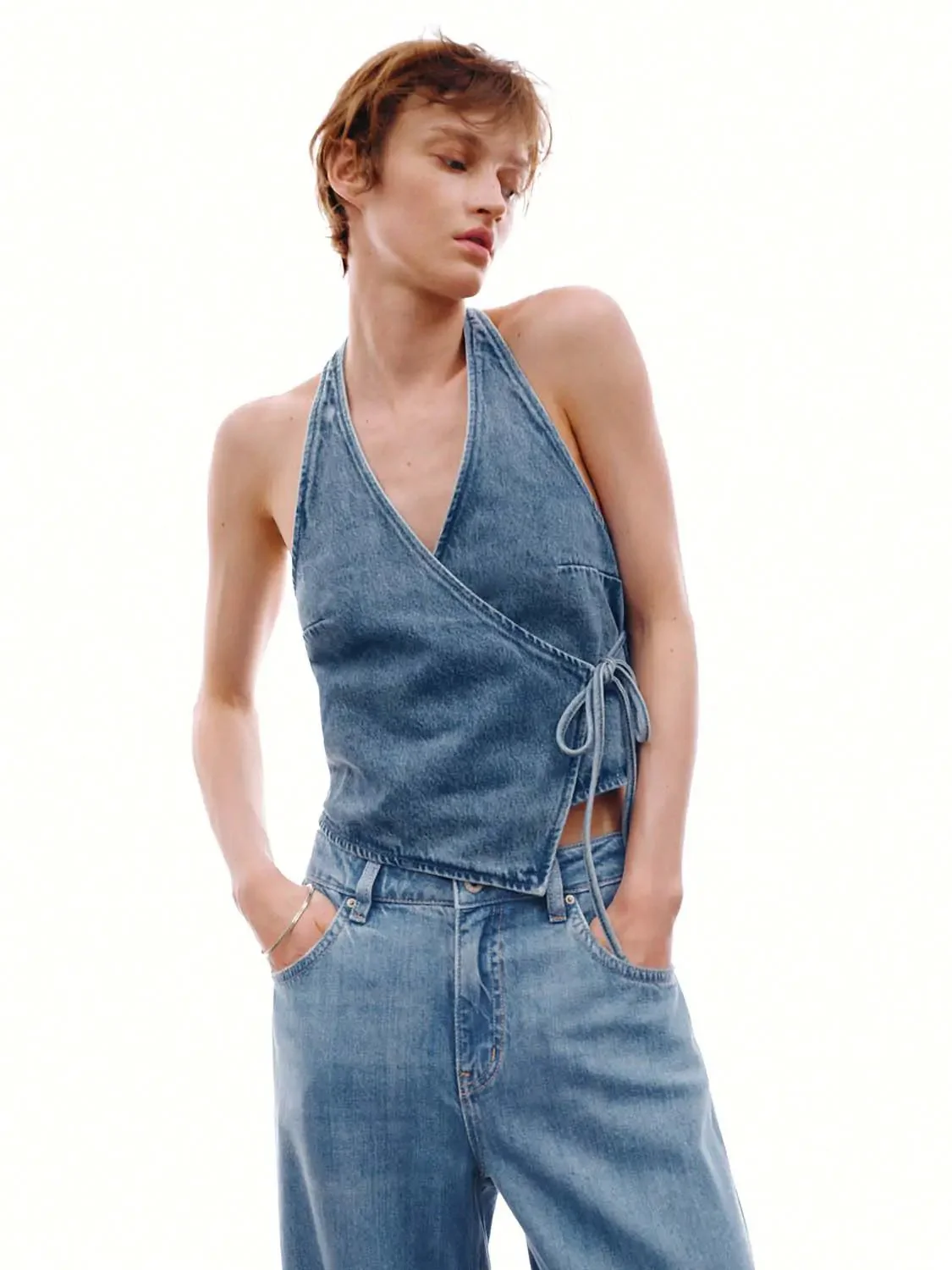 5030-denim-halter-neck-tie-up-sleeveless-shirts-9.webp Denim Halter Neck Tie Up Sleeveless Shirts