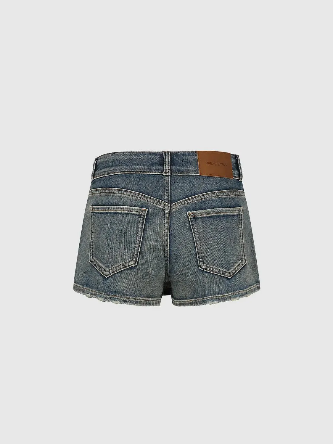 Denim Flap Pocket Mini Skirts With Slight Stretch For Everyday Wear