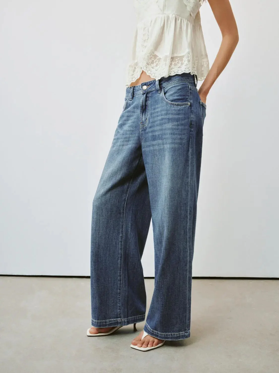 5069-washed-denim-wide-leg-with-classic-silhouette-jeans-3.webp Washed Denim Wide Leg With Classic Silhouette Jeans