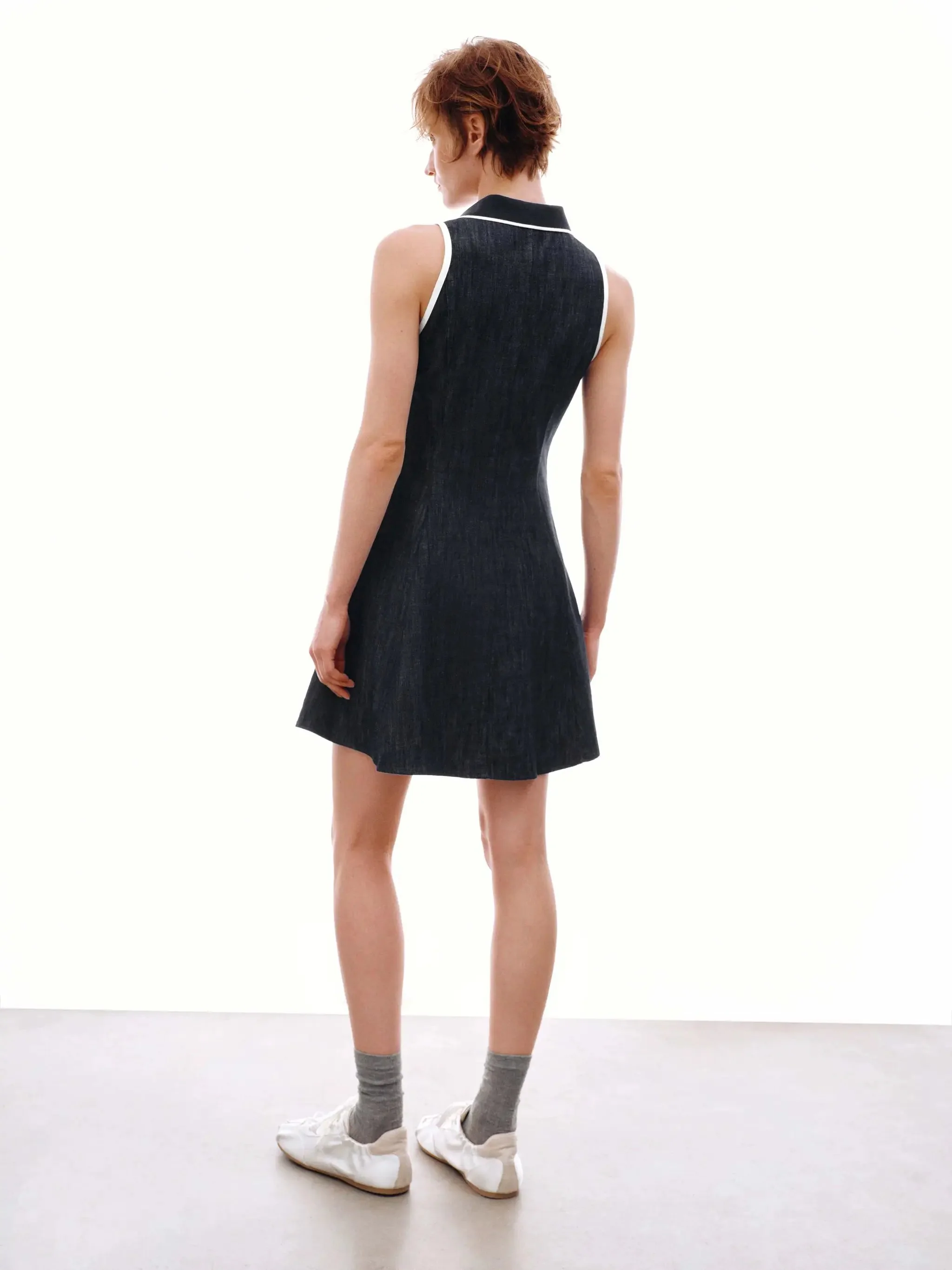 5090-contrast-trim-polo-neck-denim-midi-dresses-6.webp Contrast Trim Polo Neck Denim Midi Dresses