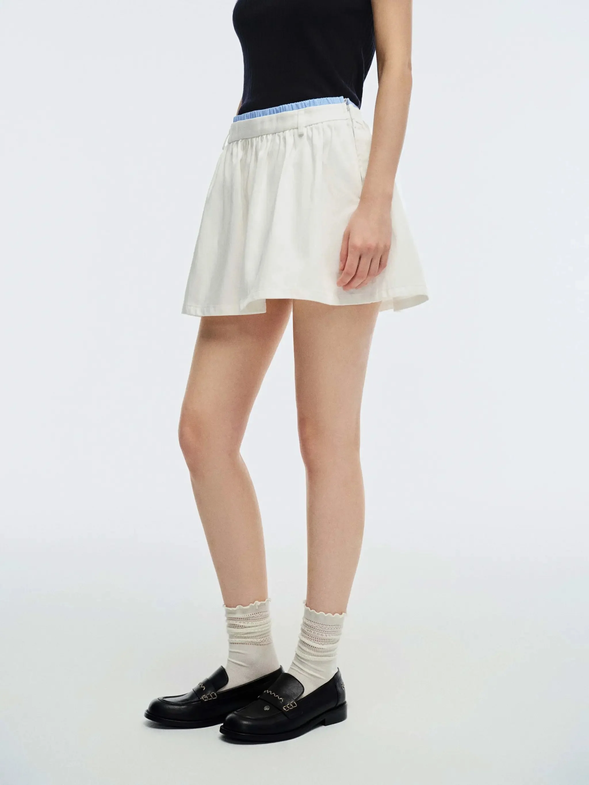 5096-cream-denim-mini-with-contrast-trim-skirts-3.webp Cream Denim Mini With Contrast Trim Skirts