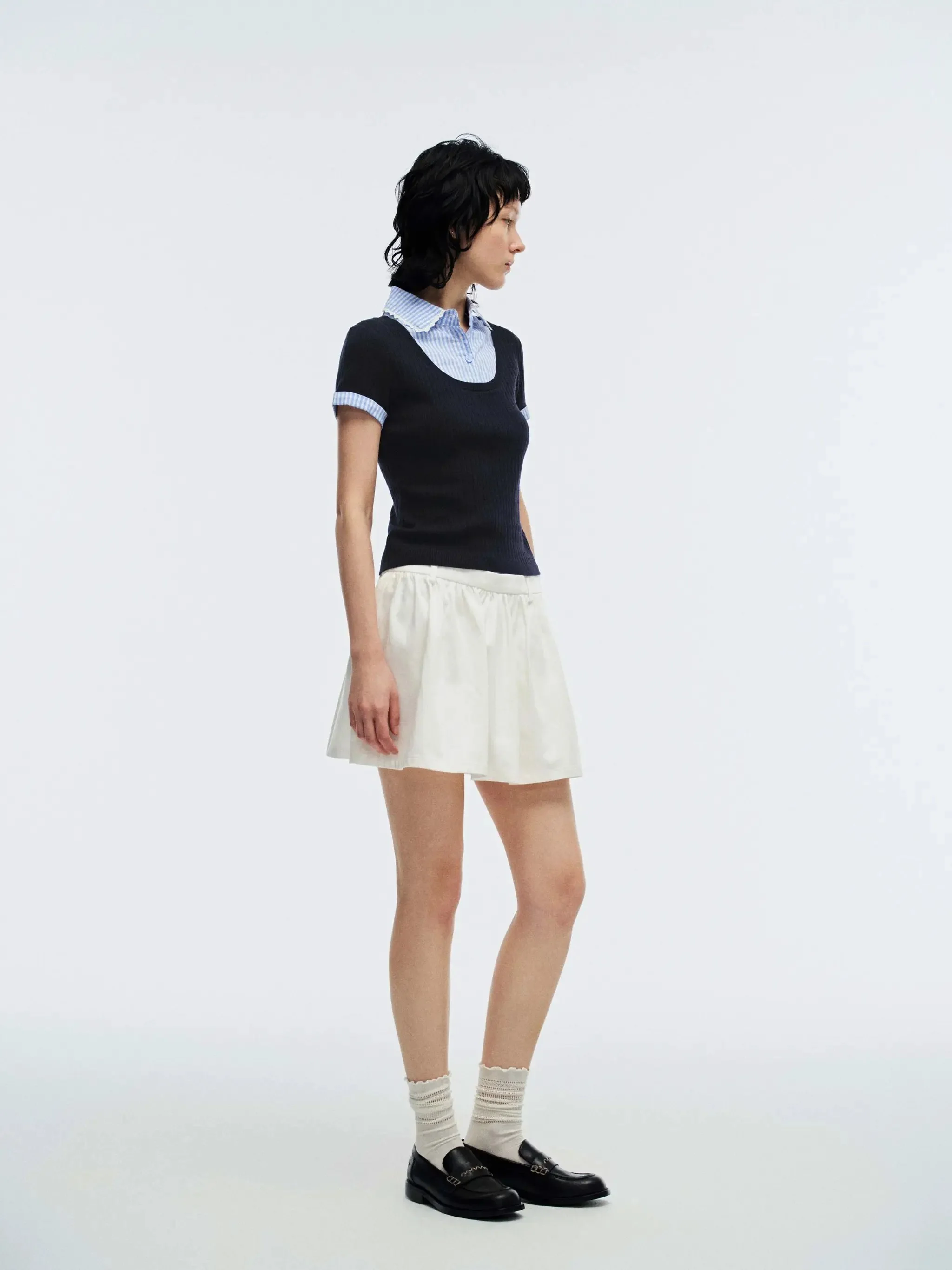 5096-cream-denim-mini-with-contrast-trim-skirts-5.webp Cream Denim Mini With Contrast Trim Skirts