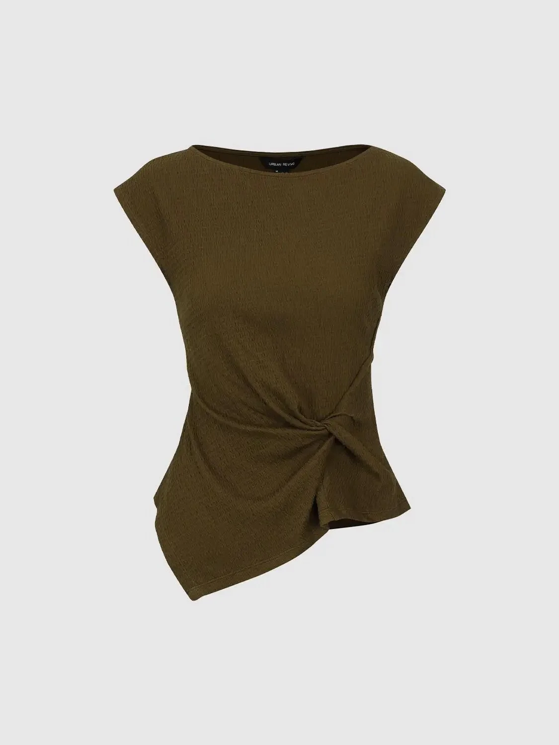 511-cotton-asymmetric-front-knot-cap-sleeve-t-shirt-11.webp Cotton Asymmetric Front Knot Cap Sleeve T Shirt