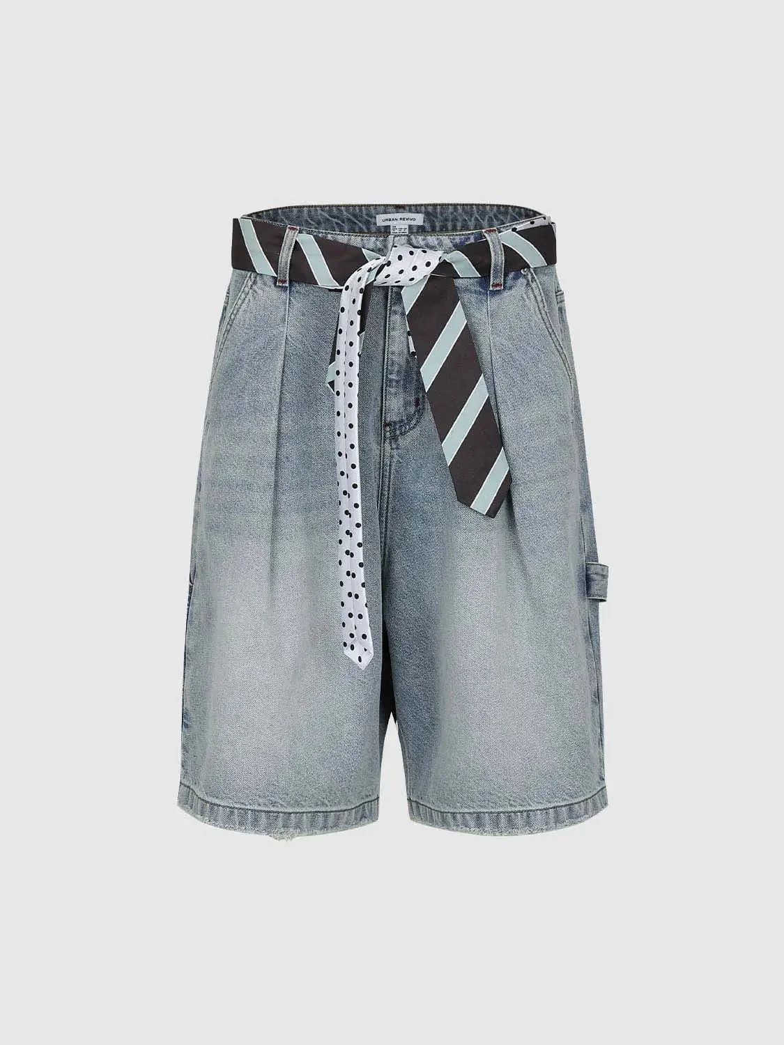 5122-denim-with-tie-belt-and-raw-detail-shorts-2.webp Denim With Tie Belt And Raw Detail Shorts
