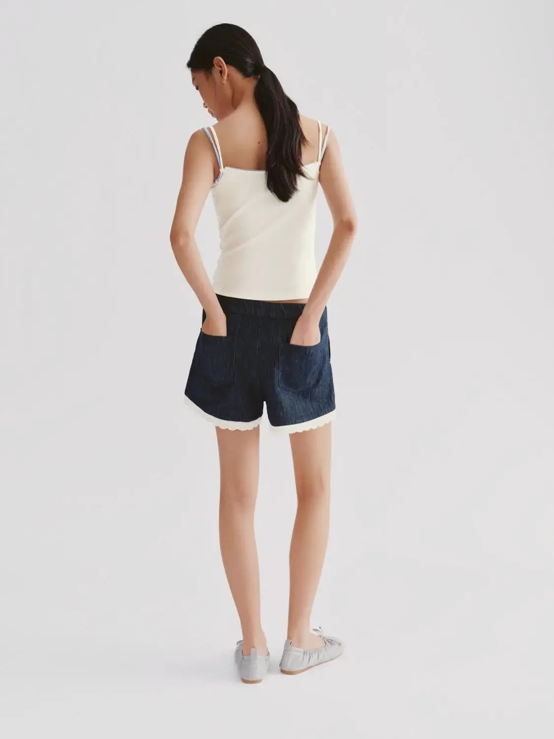 5129-dark-denim-with-lace-trim-drawstring-shorts-4.webp Dark Denim With Lace Trim Drawstring Shorts