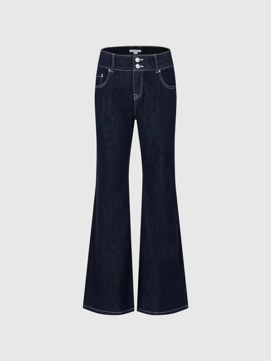 5136-high-rise-dark-indigo-denim-flare-leg-jeans-2.webp High Rise Dark Indigo Denim Flare Leg Jeans