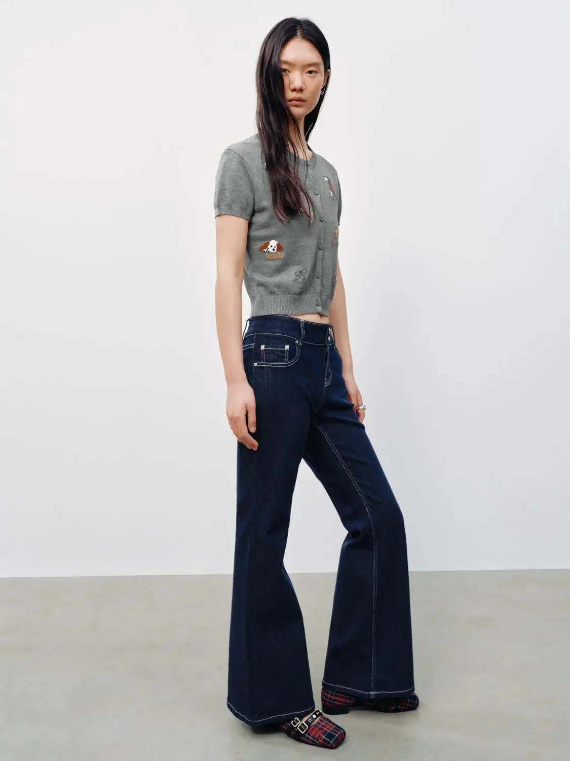 5136-high-rise-dark-indigo-denim-flare-leg-jeans-6.webp High Rise Dark Indigo Denim Flare Leg Jeans