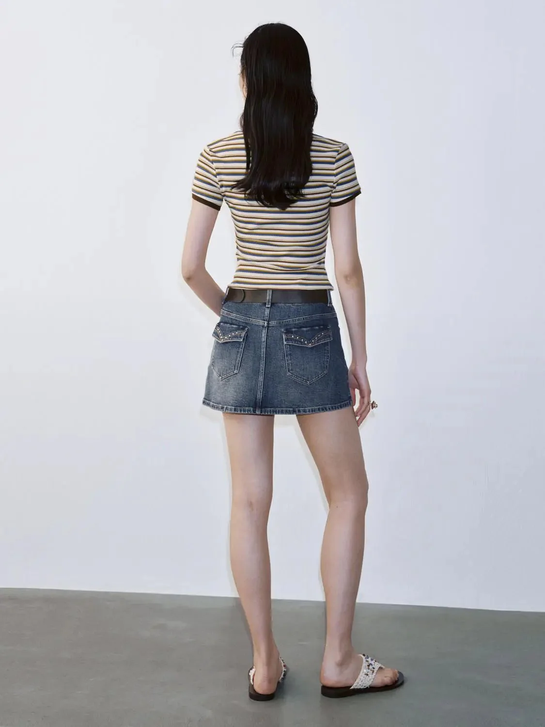 5195-mid-wash-denim-belted-modern-fit-mini-skirts-4.webp Mid Wash Denim Belted Modern Fit Mini Skirts