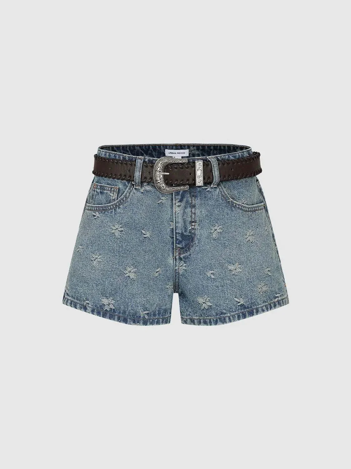 5202-distressed-denim-belted-waist-shorts-2.webp Distressed Denim Belted Waist Shorts