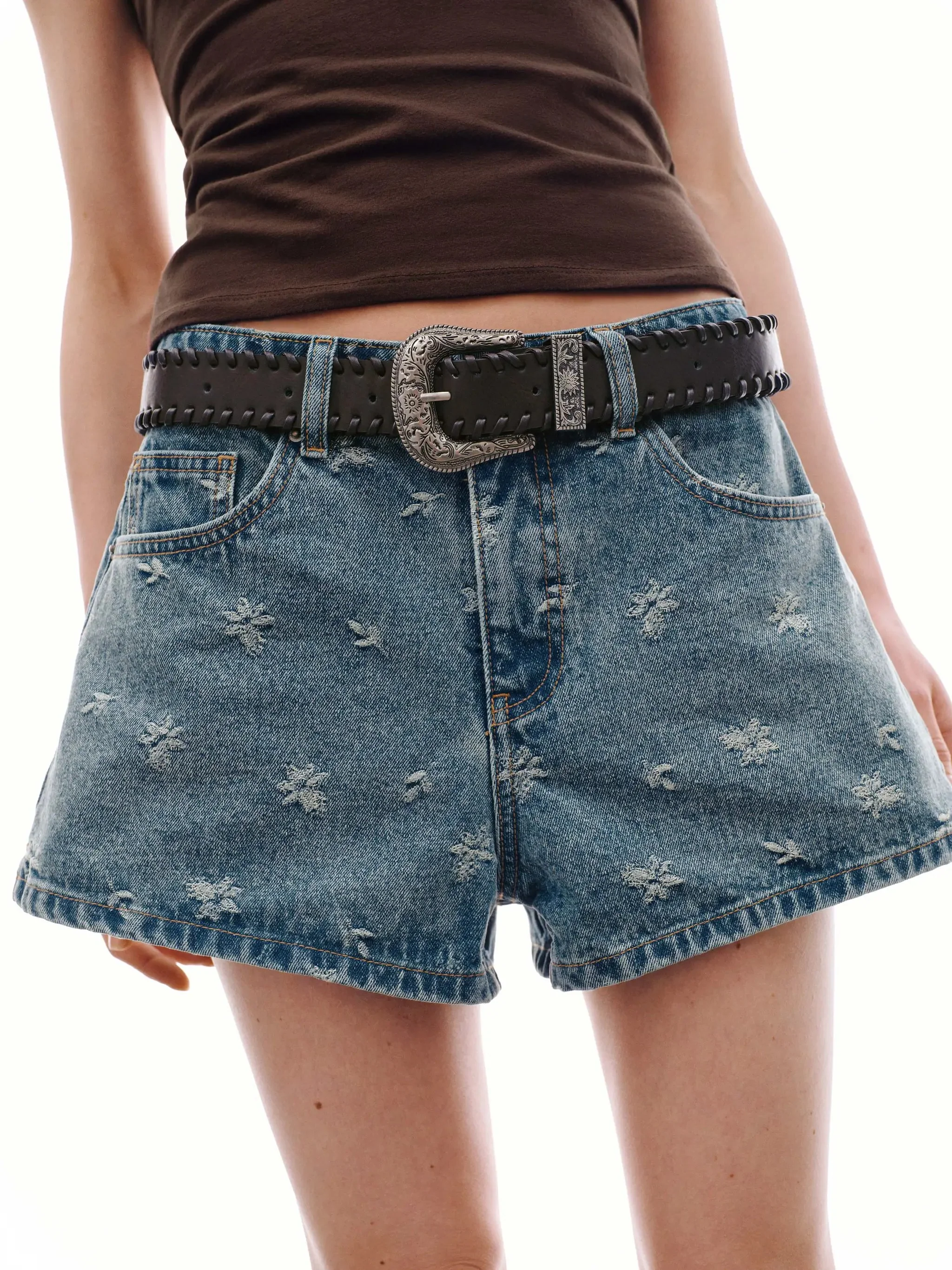 5202-distressed-denim-belted-waist-shorts-6.webp Distressed Denim Belted Waist Shorts
